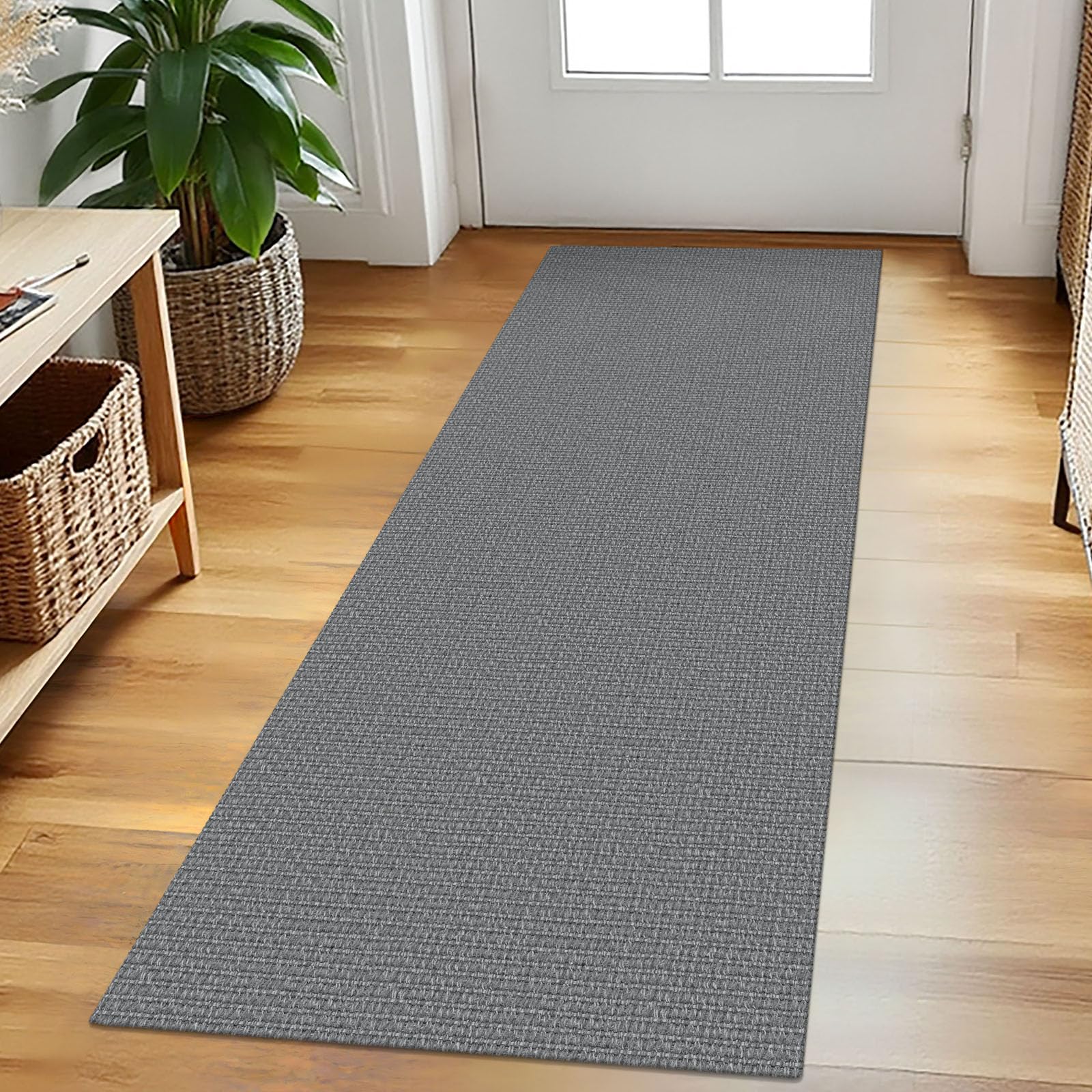EARTHALL Washable Area Rug 4x6 Ft Non Slip Rugs for Entryway Braided Rubber Backed Bedroom Carpet Cotton Entry Rug Woven Floor Carpets for Bedroom Dining Room Living Room, Send/Beige