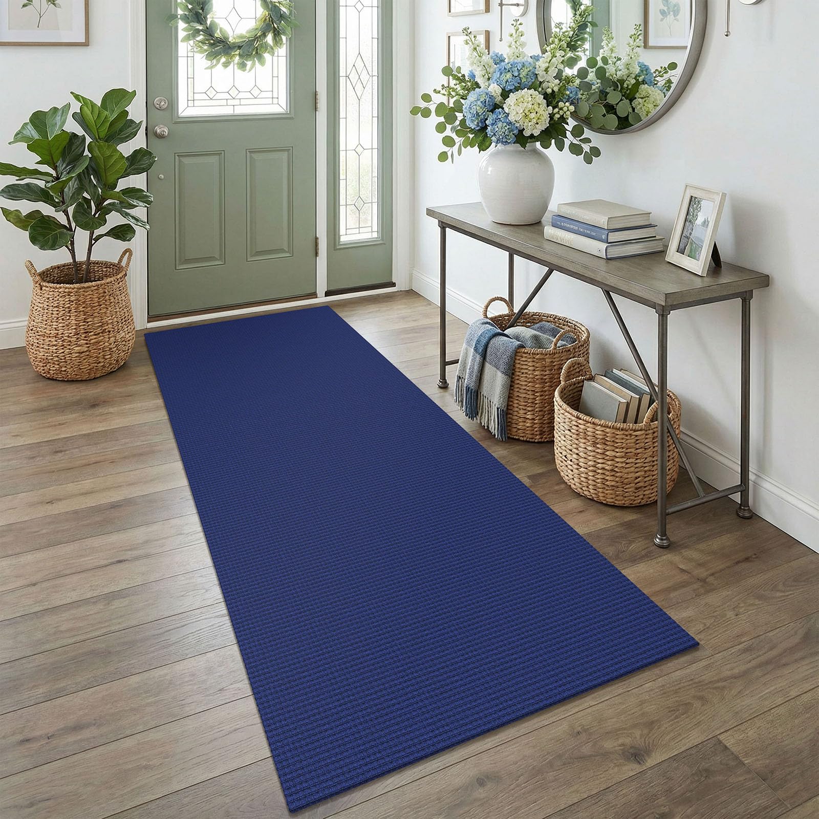 EARTHALL Woven Area Rug 4x6 Ft Washable Rugs for Entryway Non Slip Braided Throw Rugs Bedroom Carpet Cotton Entry Rug Cotton Floor Carpets for Bedroom Dining Room Living Room, Orange/Tan/Brown