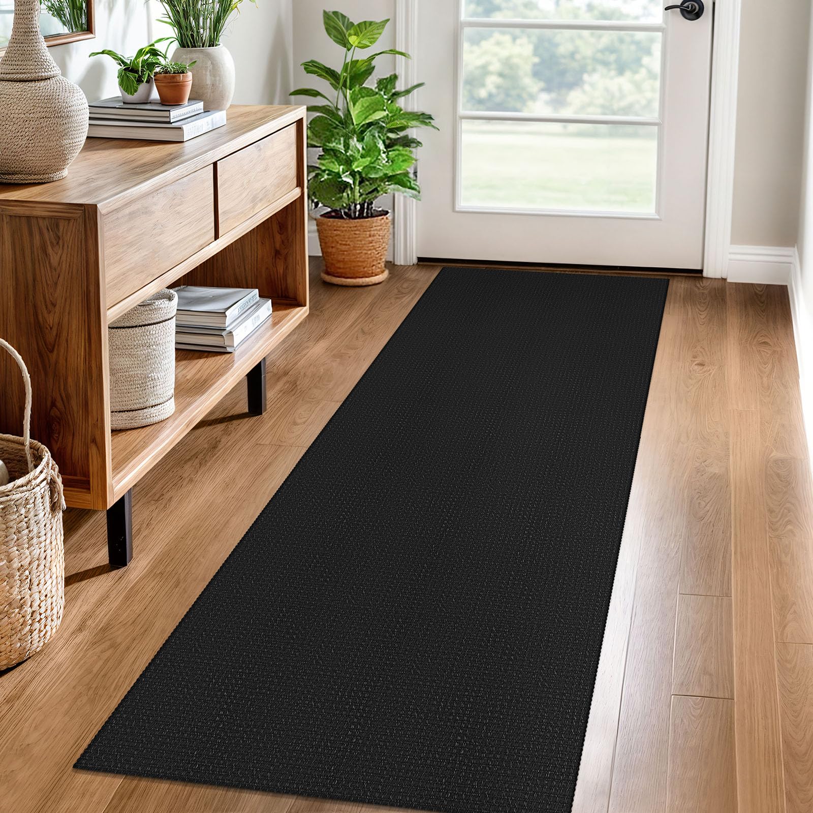 EARTHALL Woven Area Rug 4x6 Ft Washable Rugs for Entryway Non Slip Braided Throw Rugs Bedroom Carpet Cotton Entry Rug Cotton Floor Carpets for Bedroom Dining Room Living Room, Orange/Tan/Brown