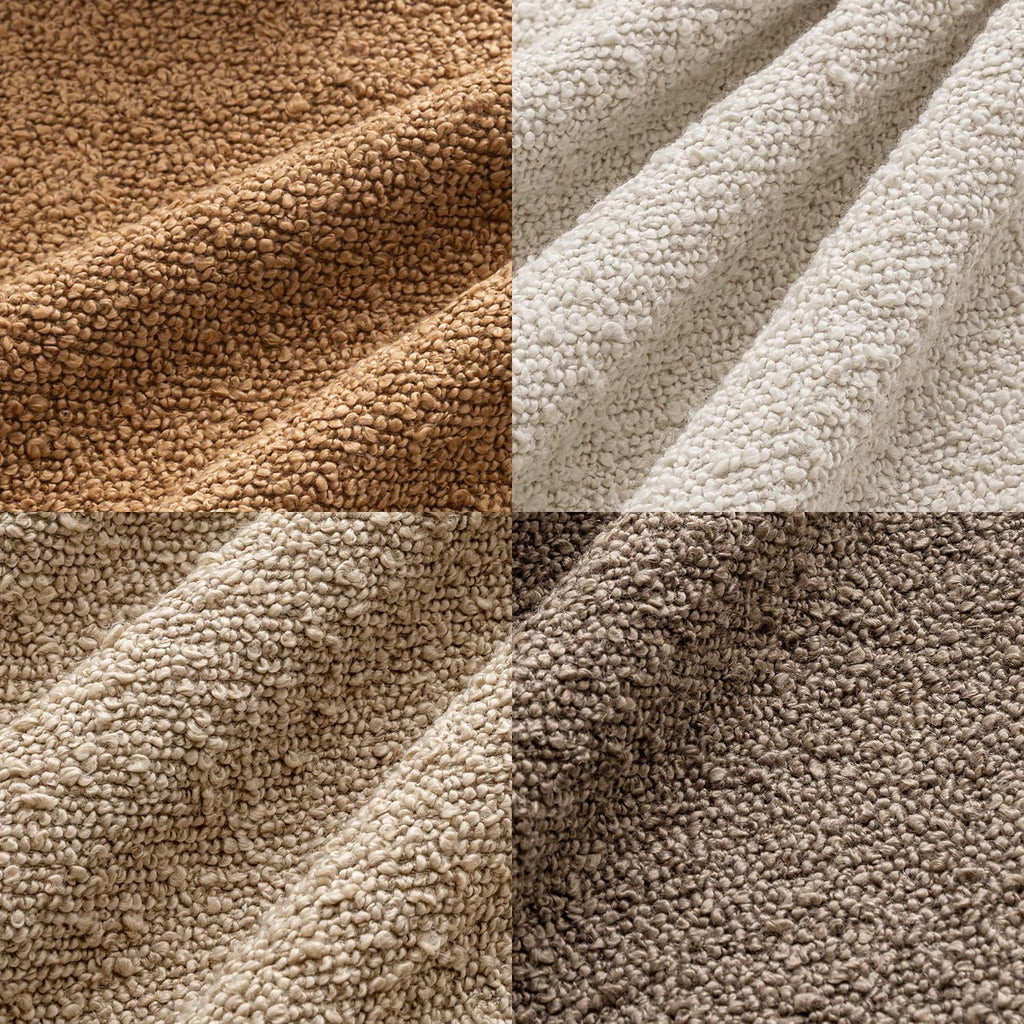 MIULEE Pack of 4 Decorative Textured Boucle Throw Pillow Covers 20x20 Inch Neutral Brown Accent Solid Pillow Cases Couch Cushion Covers for Modern Farmhouse Boho Chair Sofa Bed Livingroom Home Decor
