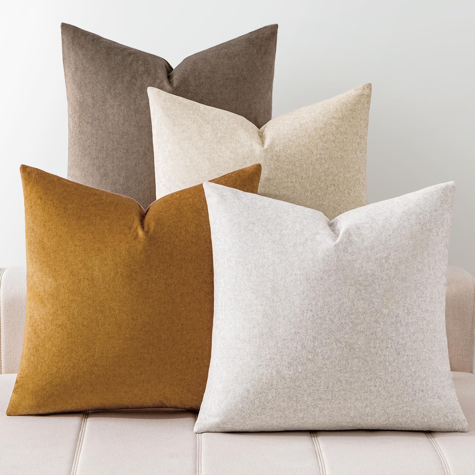 a moment Waterproof Throw Pillow Covers Set of 4,20x20 Inch Outdoor Stain Resistant Pet Friendly Pillowcases Cushion Covers for Patio Sofa and Living Room,Green