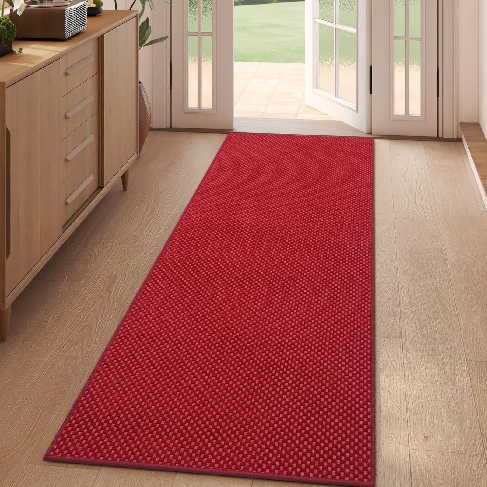 YDKGL Boho Washable Area Rugs 5x7 ft, Non Slip Area Rug for Living Room, Braided Office Rugs Bedroom Rug Woven Washable Indoor Floor Carpets for Office Dining Bedroom Living Room, Easy to Clean, Brown