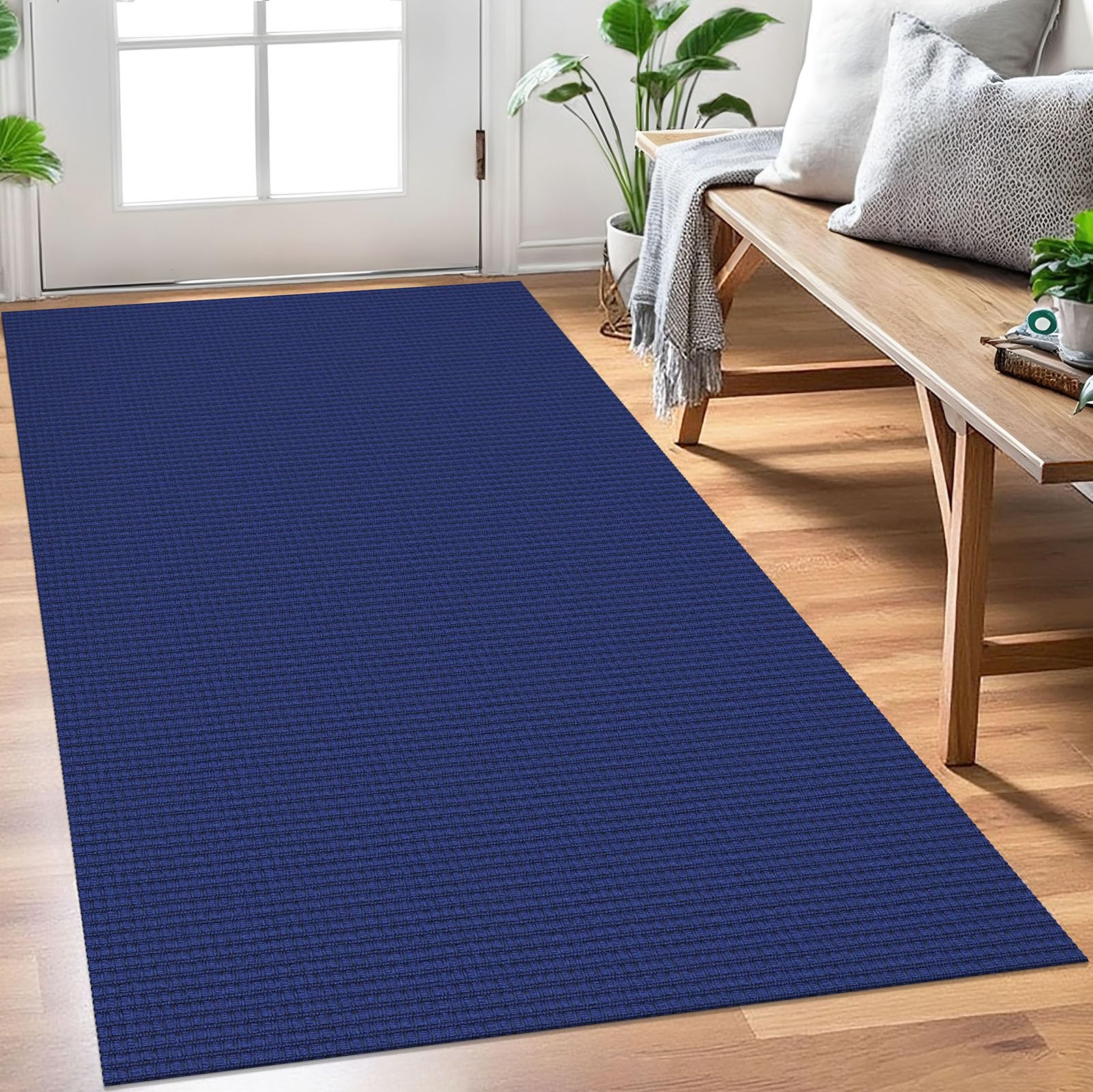 EARTHALL Woven Area Rug 4x6 Ft Washable Rugs for Entryway Non Slip Braided Throw Rugs Bedroom Carpet Cotton Entry Rug Cotton Floor Carpets for Bedroom Dining Room Living Room, Orange/Tan/Brown