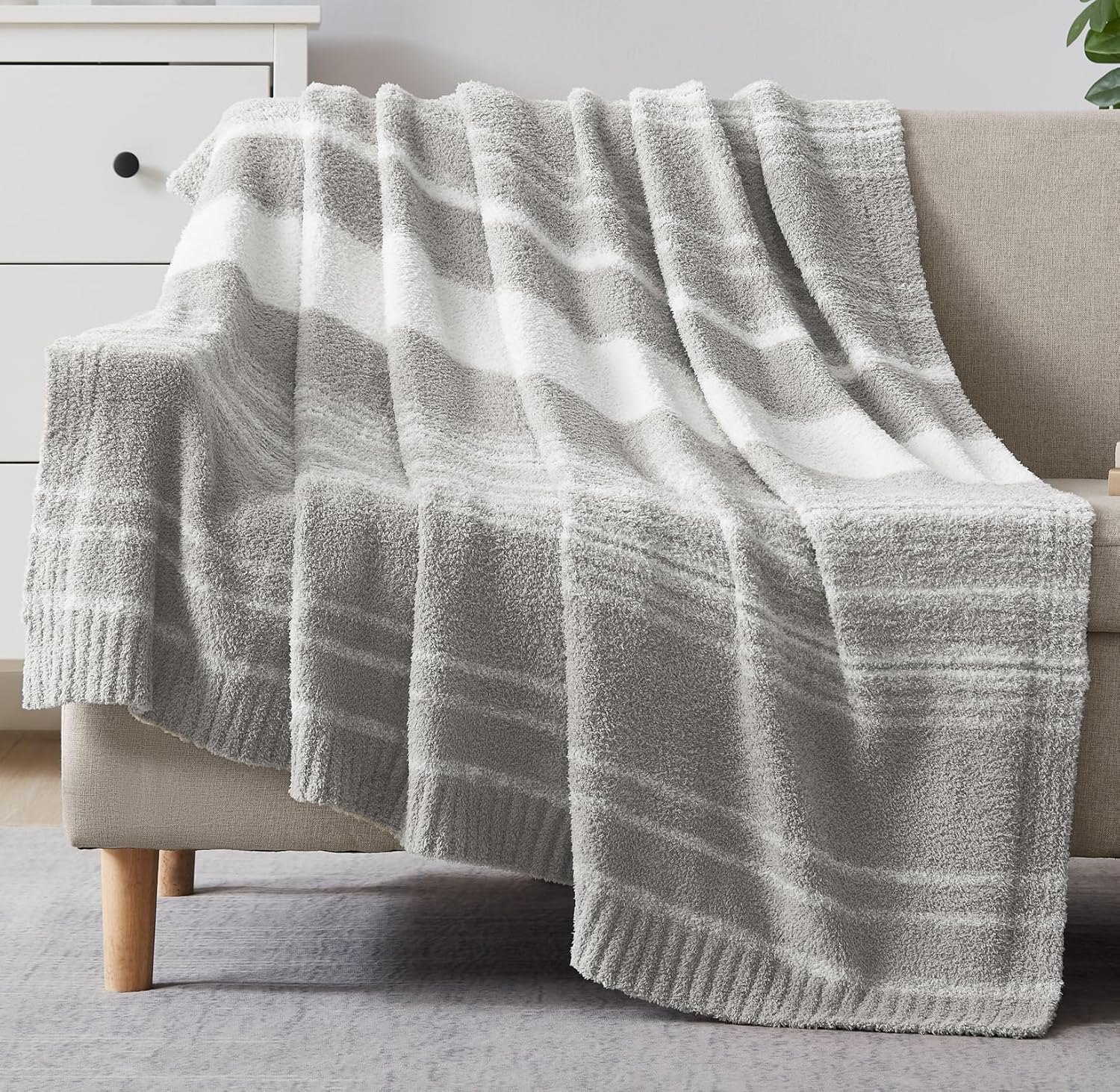 WRENSONGE Throw Blanket Cationic Dyeing Taupe Soft Cozy Fluffy Warm Hand Made Throw Blankets for Couch, Sofa, Chair, Bed, Camping, Picnic, Travel Lightweight Bed Blanket - 50"*60"