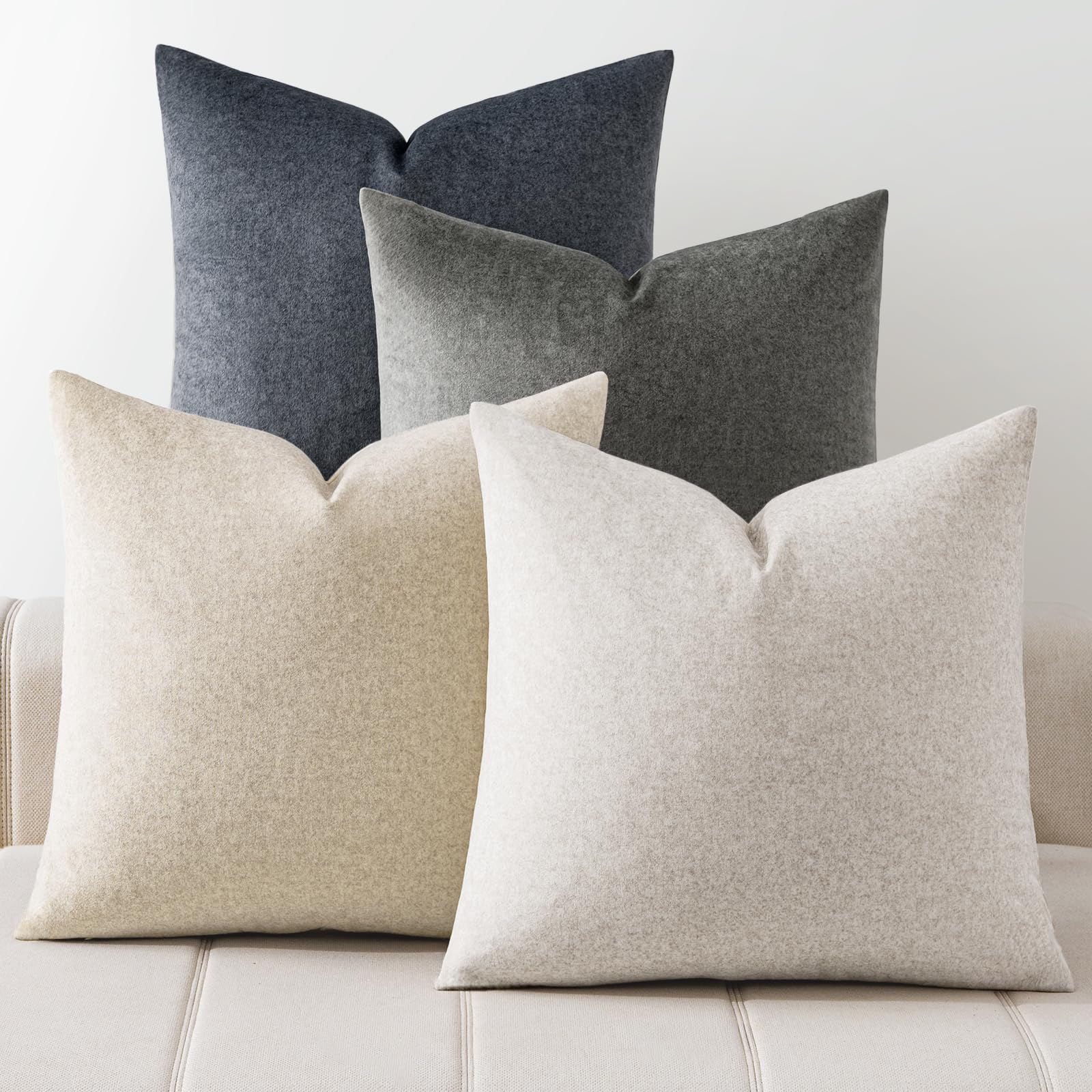 a moment Waterproof Throw Pillow Covers Set of 4,20x20 Inch Outdoor Stain Resistant Pet Friendly Pillowcases Cushion Covers for Patio Sofa and Living Room,Green