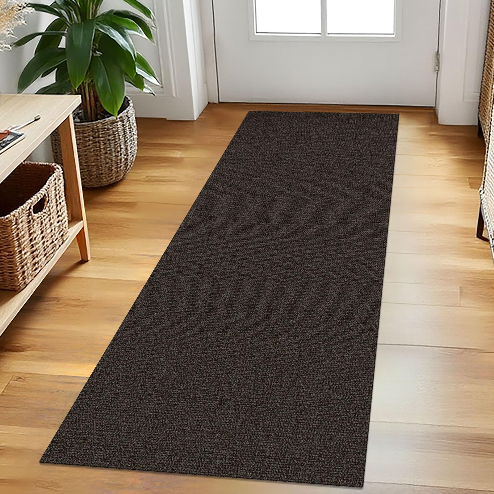 EARTHALL Washable Area Rug 4x6 Ft Non Slip Rugs for Entryway Braided Rubber Backed Bedroom Carpet Cotton Entry Rug Woven Floor Carpets for Bedroom Dining Room Living Room, Send/Beige