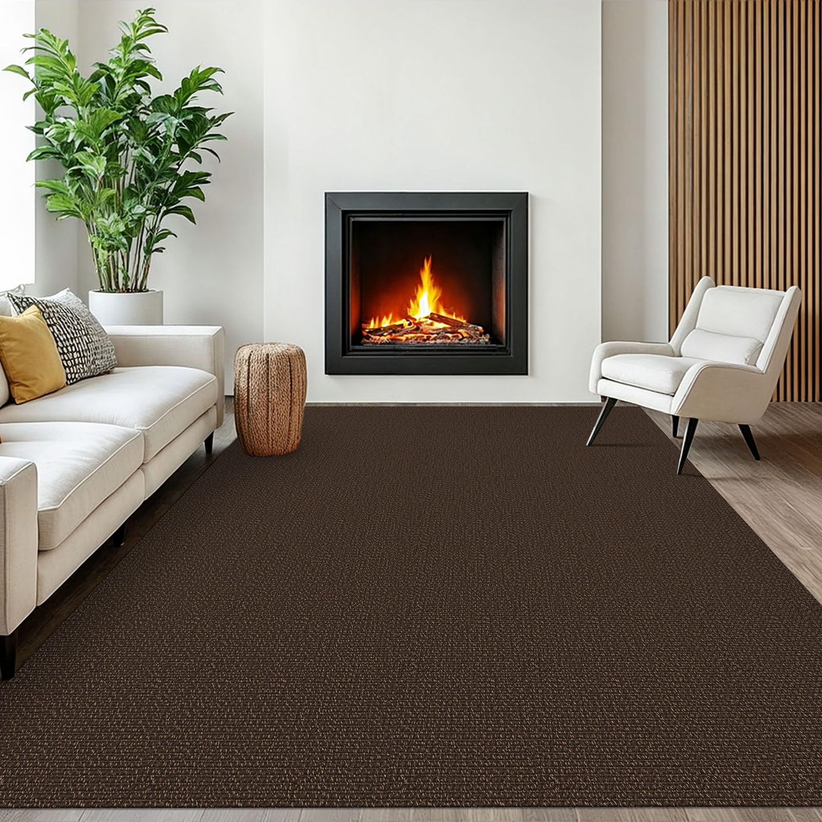 EARTHALL Washable Area Rug 4x6 Ft Non Slip Rugs for Entryway Braided Rubber Backed Bedroom Carpet Cotton Entry Rug Woven Floor Carpets for Bedroom Dining Room Living Room, Send/Beige