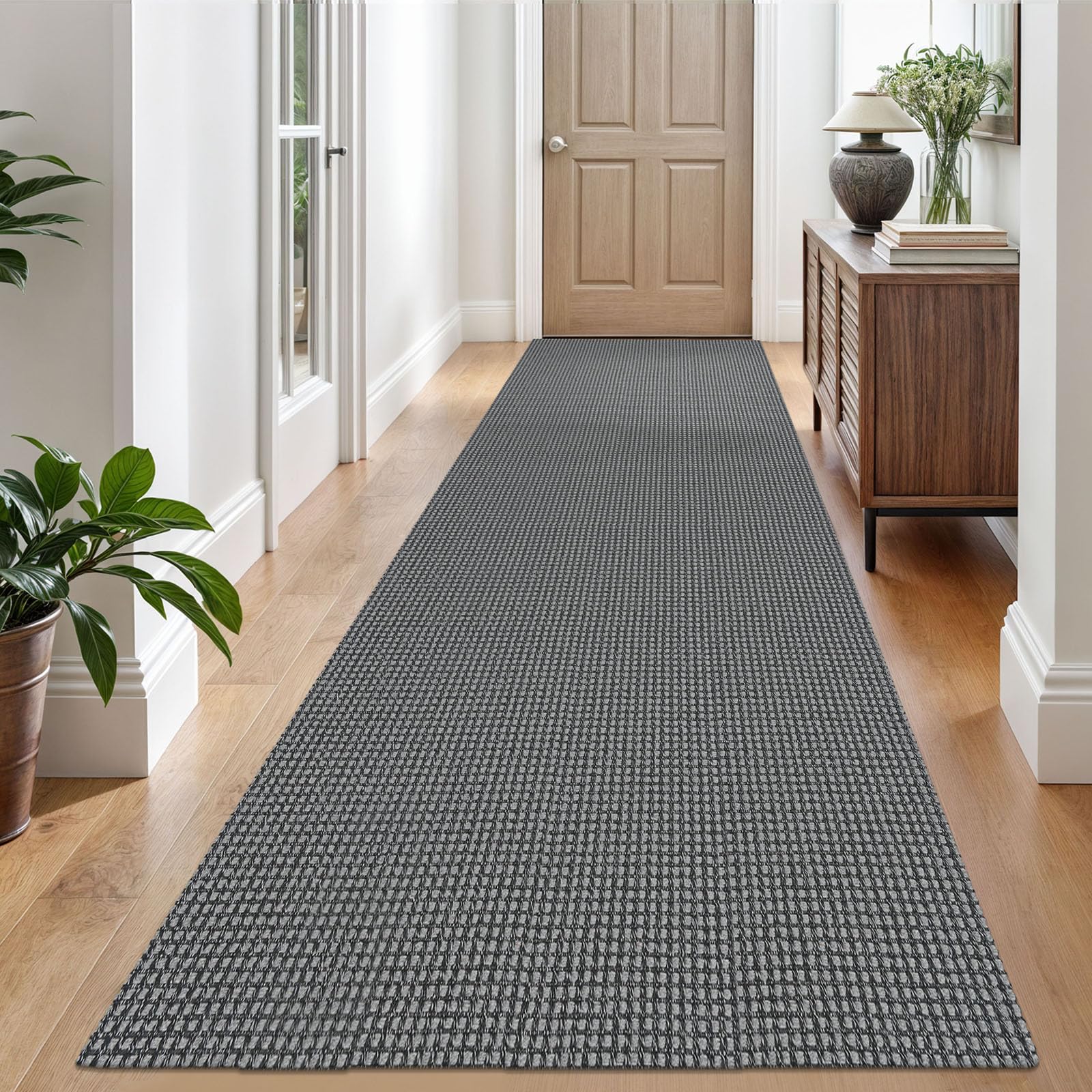 EARTHALL Woven Area Rug 4x6 Ft Washable Rugs for Entryway Non Slip Braided Throw Rugs Bedroom Carpet Cotton Entry Rug Cotton Floor Carpets for Bedroom Dining Room Living Room, Orange/Tan/Brown