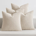 MIULEE Pack of 4 Decorative Textured Boucle Throw Pillow Covers 20x20 Inch Neutral Brown Accent Solid Pillow Cases Couch Cushion Covers for Modern Farmhouse Boho Chair Sofa Bed Livingroom Home Decor