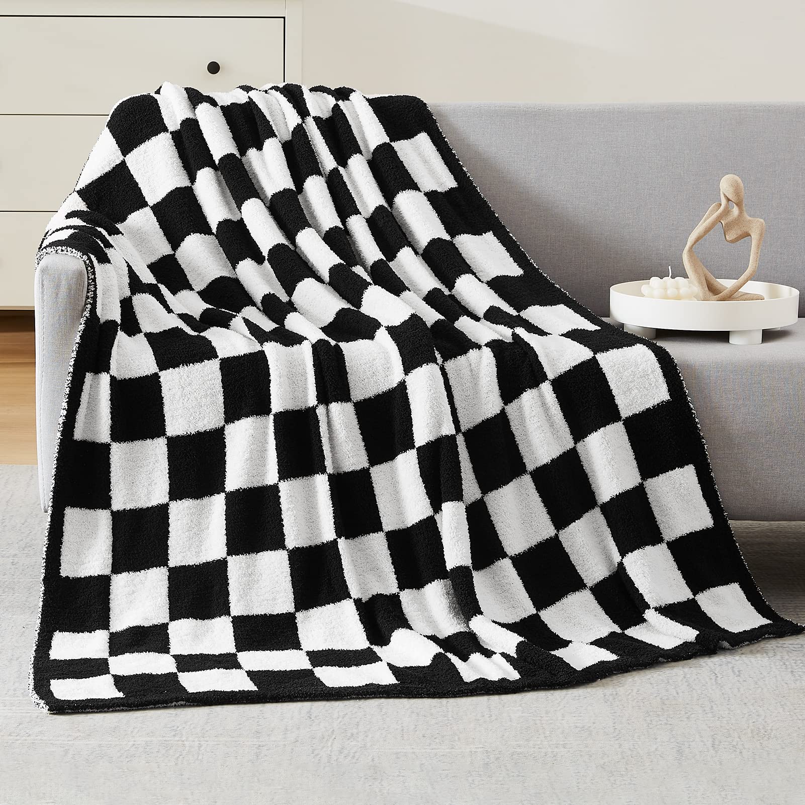 WRENSONGE Throw Blanket Cationic Dyeing Taupe Soft Cozy Fluffy Warm Hand Made Throw Blankets for Couch, Sofa, Chair, Bed, Camping, Picnic, Travel Lightweight Bed Blanket - 50"*60"