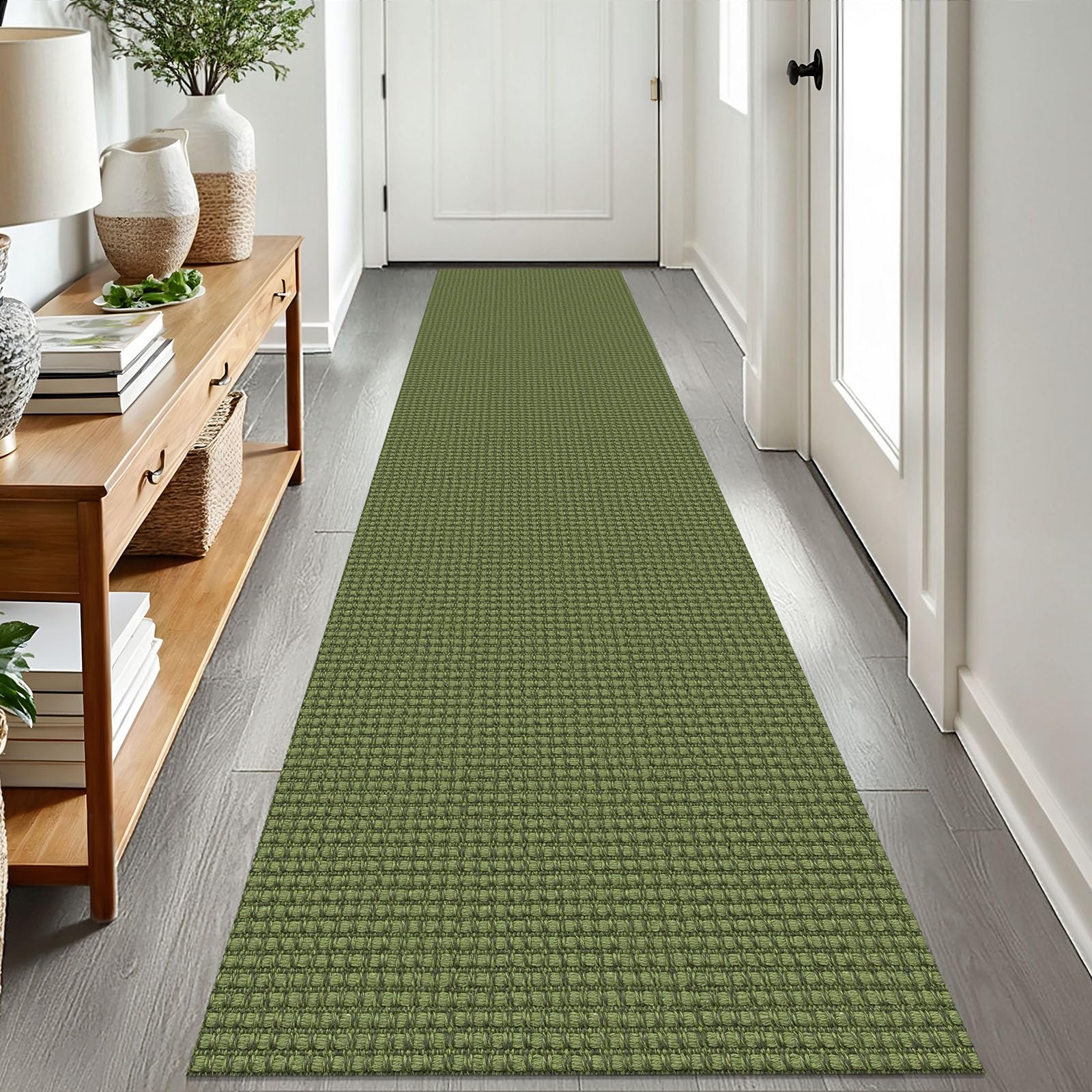 EARTHALL Woven Area Rug 4x6 Ft Washable Rugs for Entryway Non Slip Braided Throw Rugs Bedroom Carpet Cotton Entry Rug Cotton Floor Carpets for Bedroom Dining Room Living Room, Orange/Tan/Brown