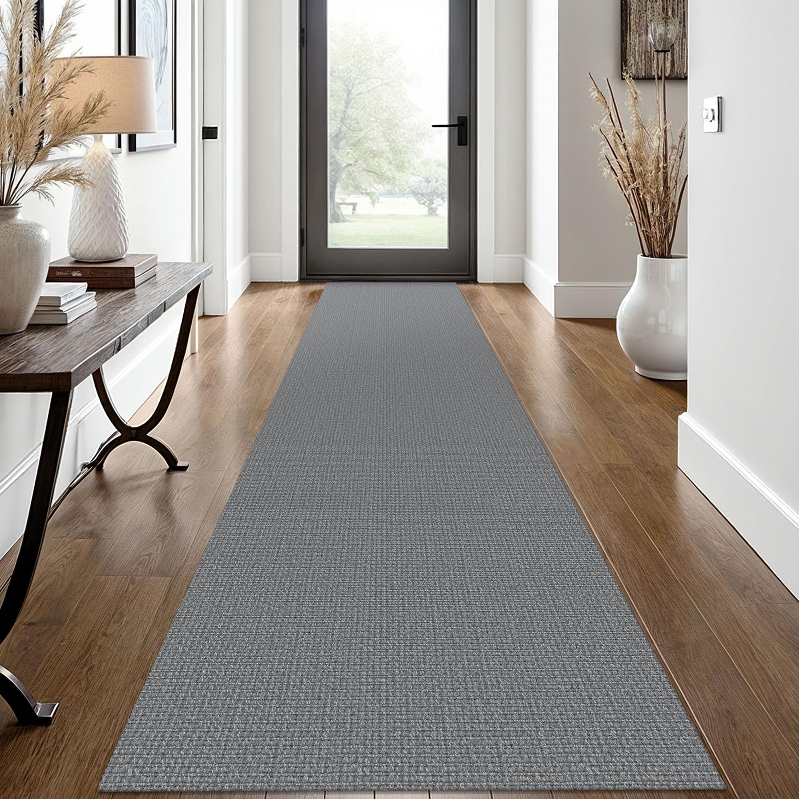EARTHALL Washable Area Rug 4x6 Ft Non Slip Rugs for Entryway Braided Rubber Backed Bedroom Carpet Cotton Entry Rug Woven Floor Carpets for Bedroom Dining Room Living Room, Send/Beige