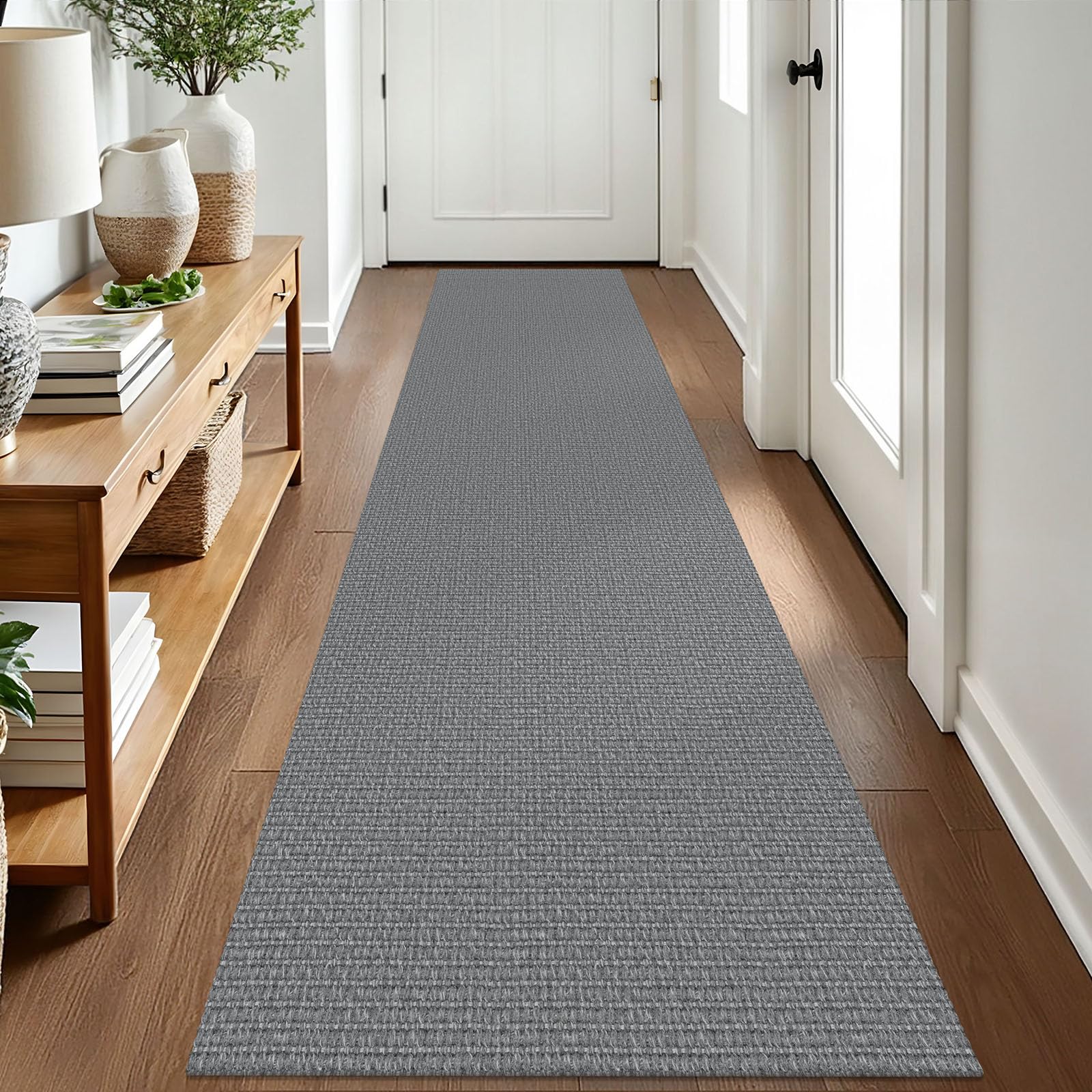 EARTHALL Washable Area Rug 4x6 Ft Non Slip Rugs for Entryway Braided Rubber Backed Bedroom Carpet Cotton Entry Rug Woven Floor Carpets for Bedroom Dining Room Living Room, Send/Beige