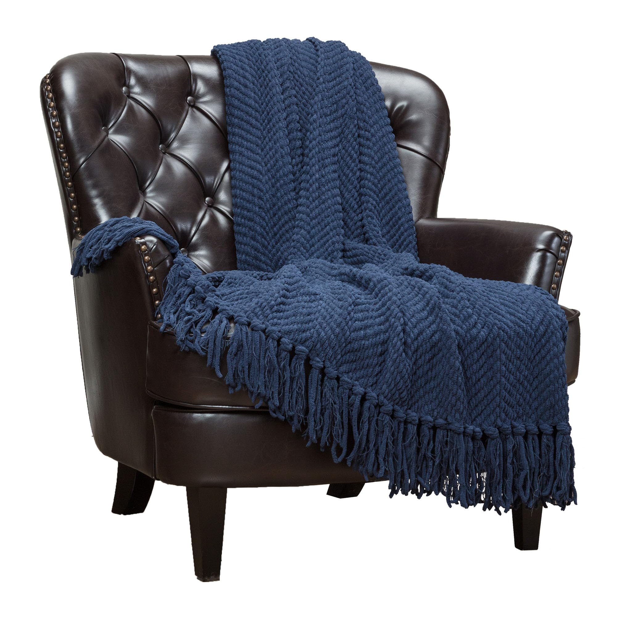 Chanasya Premium Textured Knit Throw Blanket with Tassels - Soft, Cozy Blanket for Couch, Bed, Living Room - 50" x 65” - Tan Sage