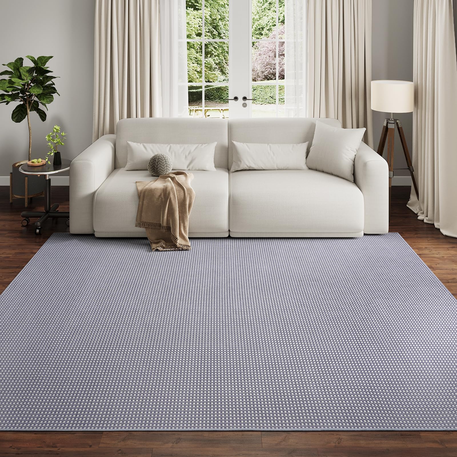 YDKGL Boho Washable Area Rugs 5x7 ft, Non Slip Area Rug for Living Room, Braided Office Rugs Bedroom Rug Woven Washable Indoor Floor Carpets for Office Dining Bedroom Living Room, Easy to Clean, Brown