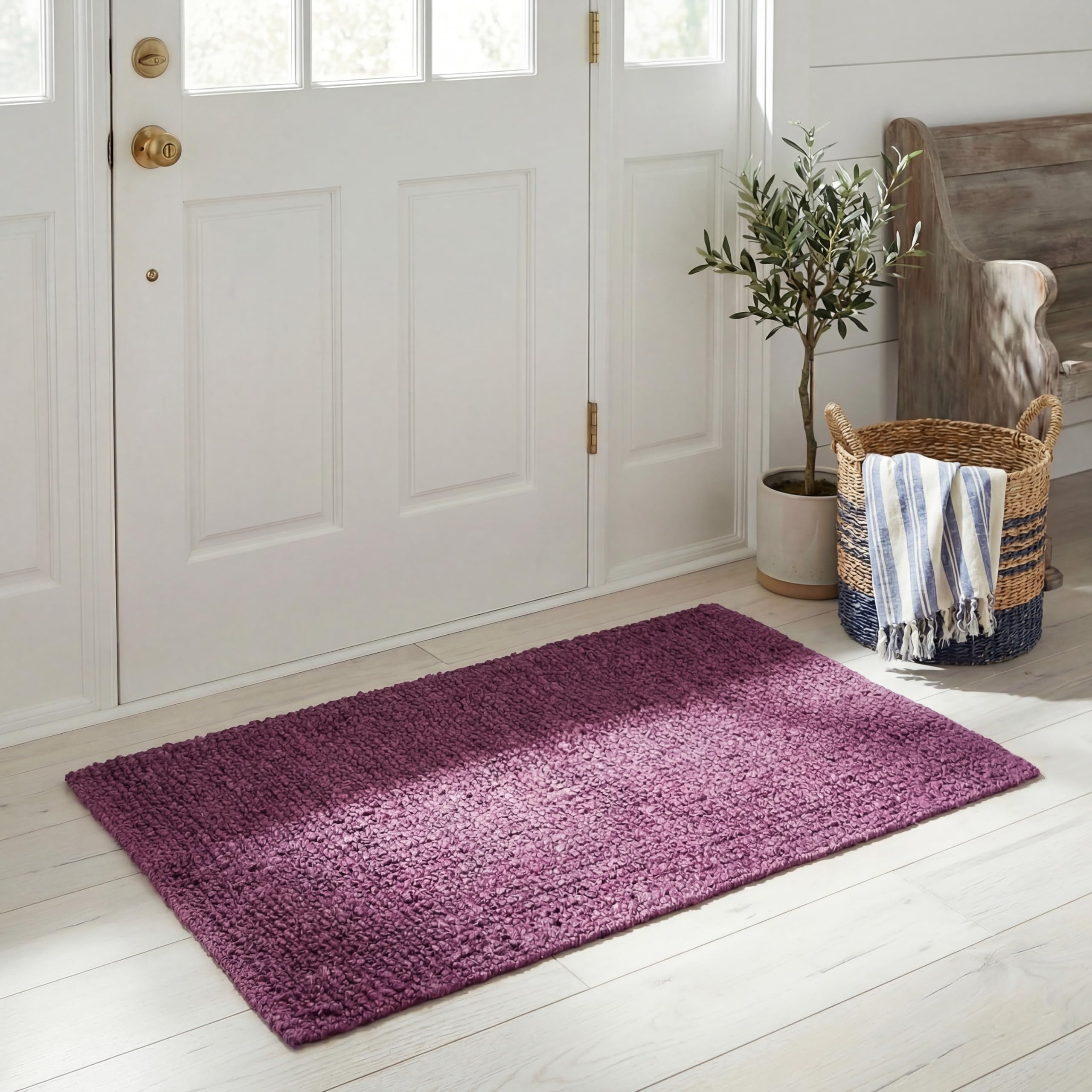 SAFAVIEH Natural Fiber Collection Area Rug - 5' x 7'6", Natural Brown, Handmade Jute, Farmhouse Style, Chunky Textured Thick Pile (NF447A)