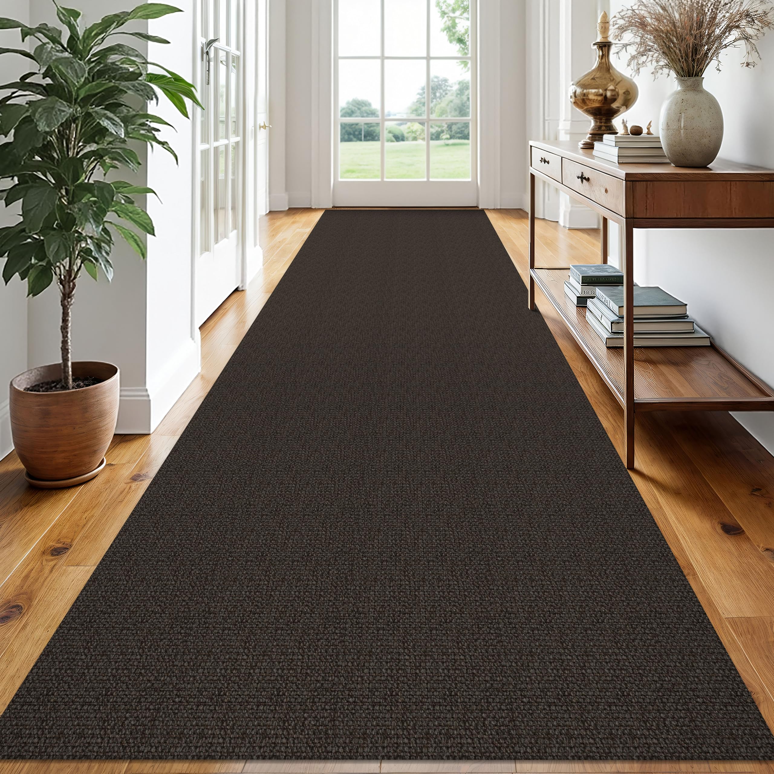 EARTHALL Washable Area Rug 4x6 Ft Non Slip Rugs for Entryway Braided Rubber Backed Bedroom Carpet Cotton Entry Rug Woven Floor Carpets for Bedroom Dining Room Living Room, Send/Beige