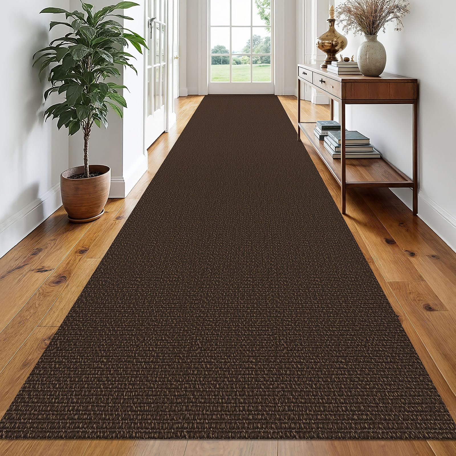 EARTHALL Washable Area Rug 4x6 Ft Non Slip Rugs for Entryway Braided Rubber Backed Bedroom Carpet Cotton Entry Rug Woven Floor Carpets for Bedroom Dining Room Living Room, Send/Beige