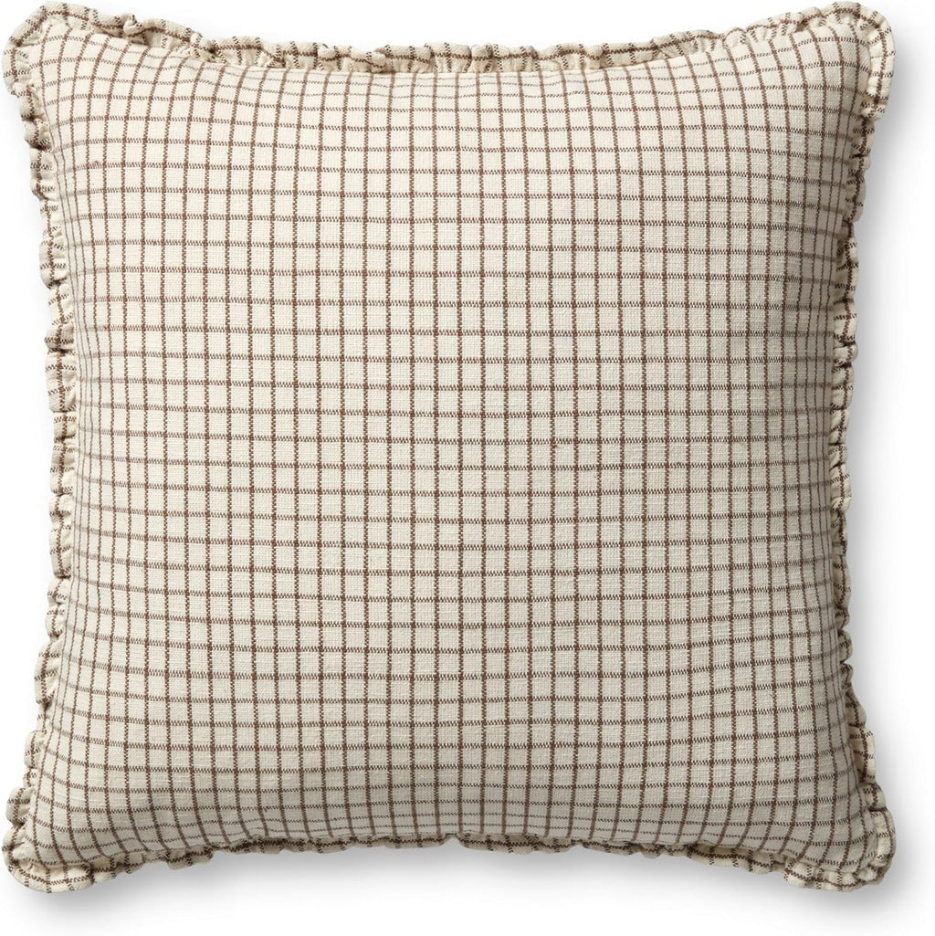 Loloi Chris Loves Julia Dinah Collection PCJ0012 Ivory/Earth 22'' x 22'' Cover Only Pillow