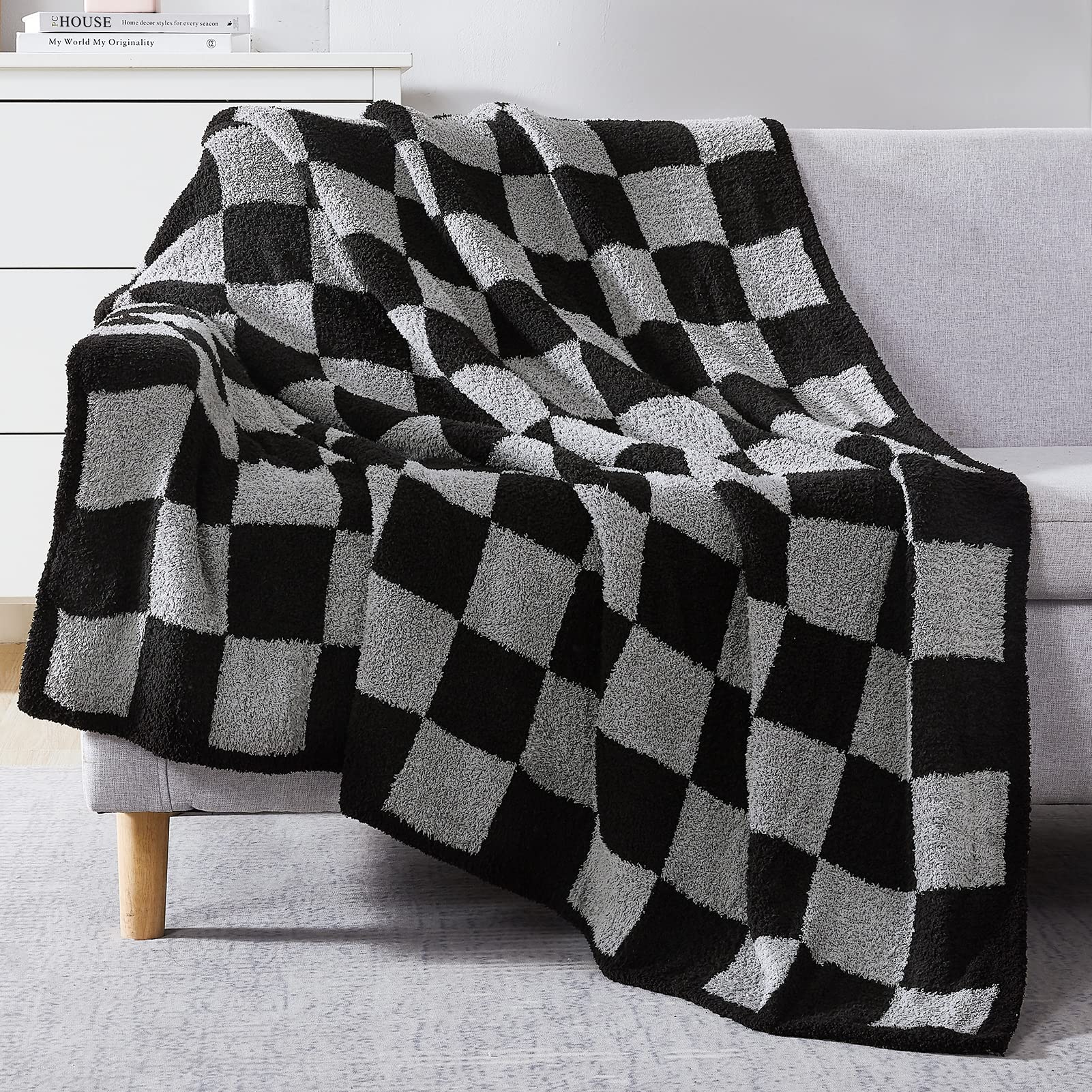 WRENSONGE Throw Blanket Cationic Dyeing Taupe Soft Cozy Fluffy Warm Hand Made Throw Blankets for Couch, Sofa, Chair, Bed, Camping, Picnic, Travel Lightweight Bed Blanket - 50"*60"