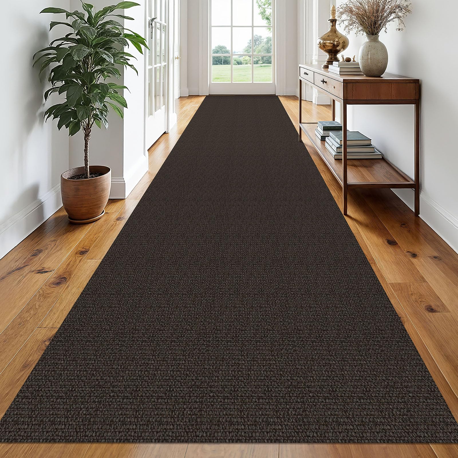 EARTHALL Washable Area Rug 4x6 Ft Non Slip Rugs for Entryway Braided Rubber Backed Bedroom Carpet Cotton Entry Rug Woven Floor Carpets for Bedroom Dining Room Living Room, Send/Beige