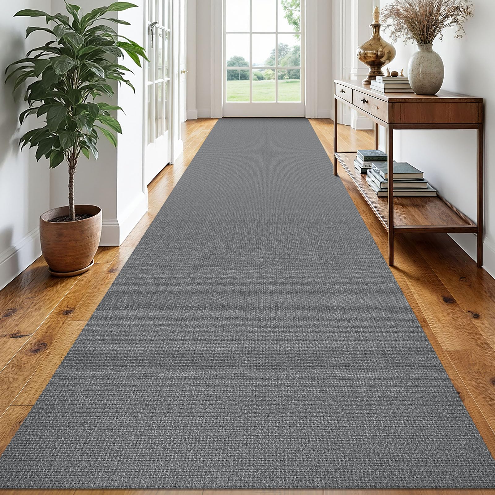 EARTHALL Washable Area Rug 4x6 Ft Non Slip Rugs for Entryway Braided Rubber Backed Bedroom Carpet Cotton Entry Rug Woven Floor Carpets for Bedroom Dining Room Living Room, Send/Beige