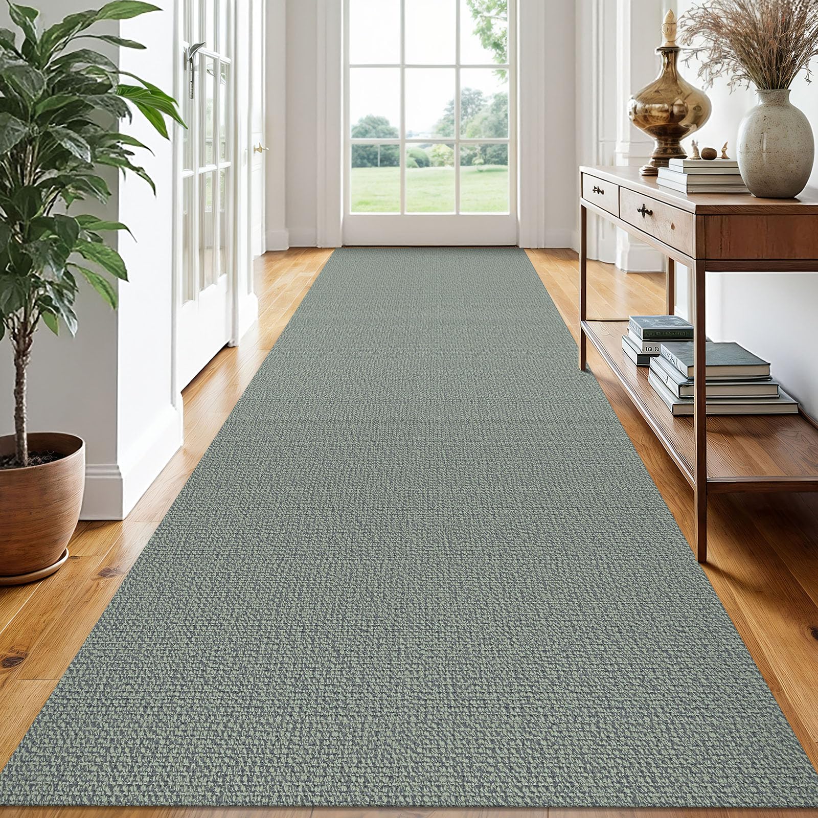 EARTHALL Washable Area Rug 4x6 Ft Non Slip Rugs for Entryway Braided Rubber Backed Bedroom Carpet Cotton Entry Rug Woven Floor Carpets for Bedroom Dining Room Living Room, Send/Beige