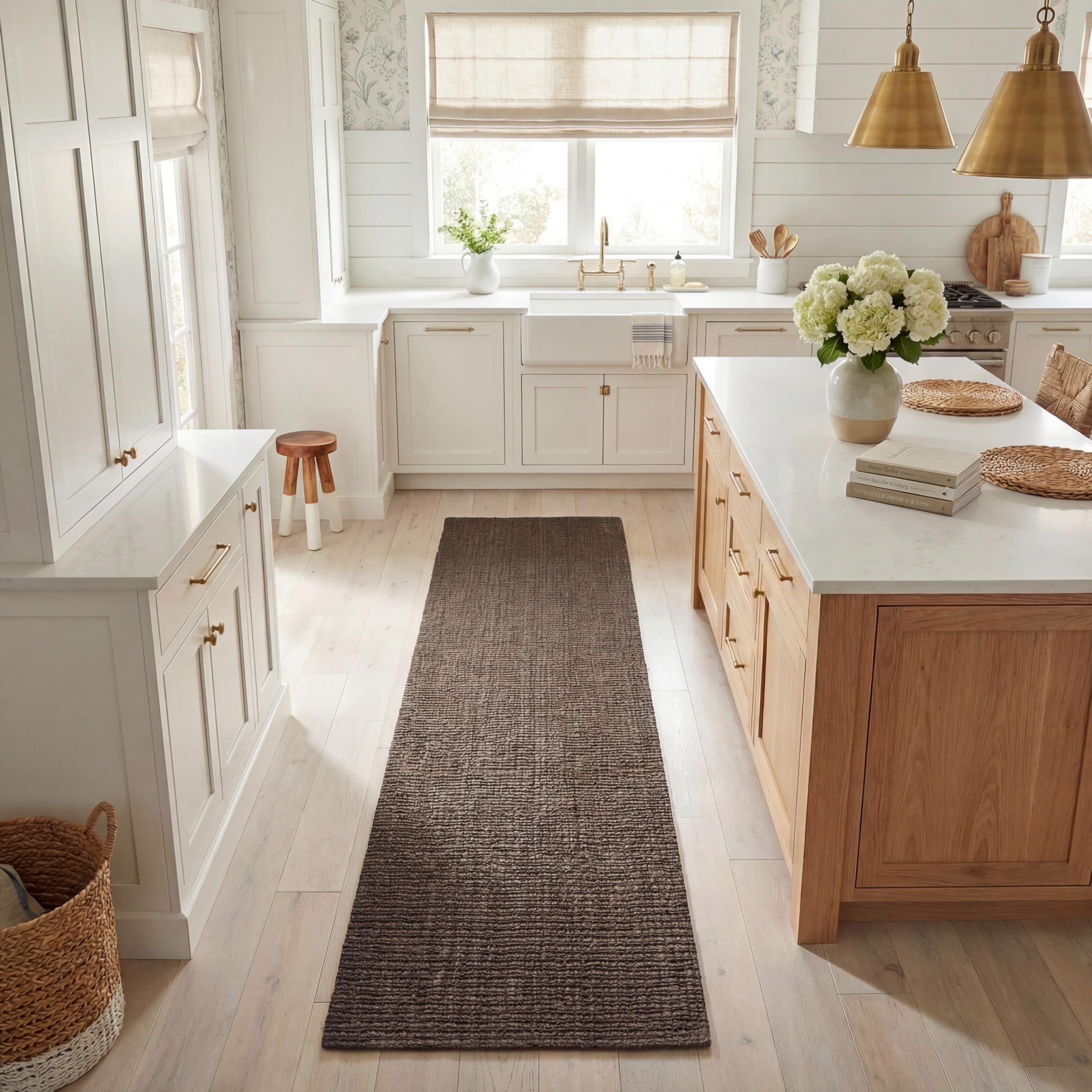 SAFAVIEH Natural Fiber Collection Area Rug - 5' x 7'6", Natural Brown, Handmade Jute, Farmhouse Style, Chunky Textured Thick Pile (NF447A)