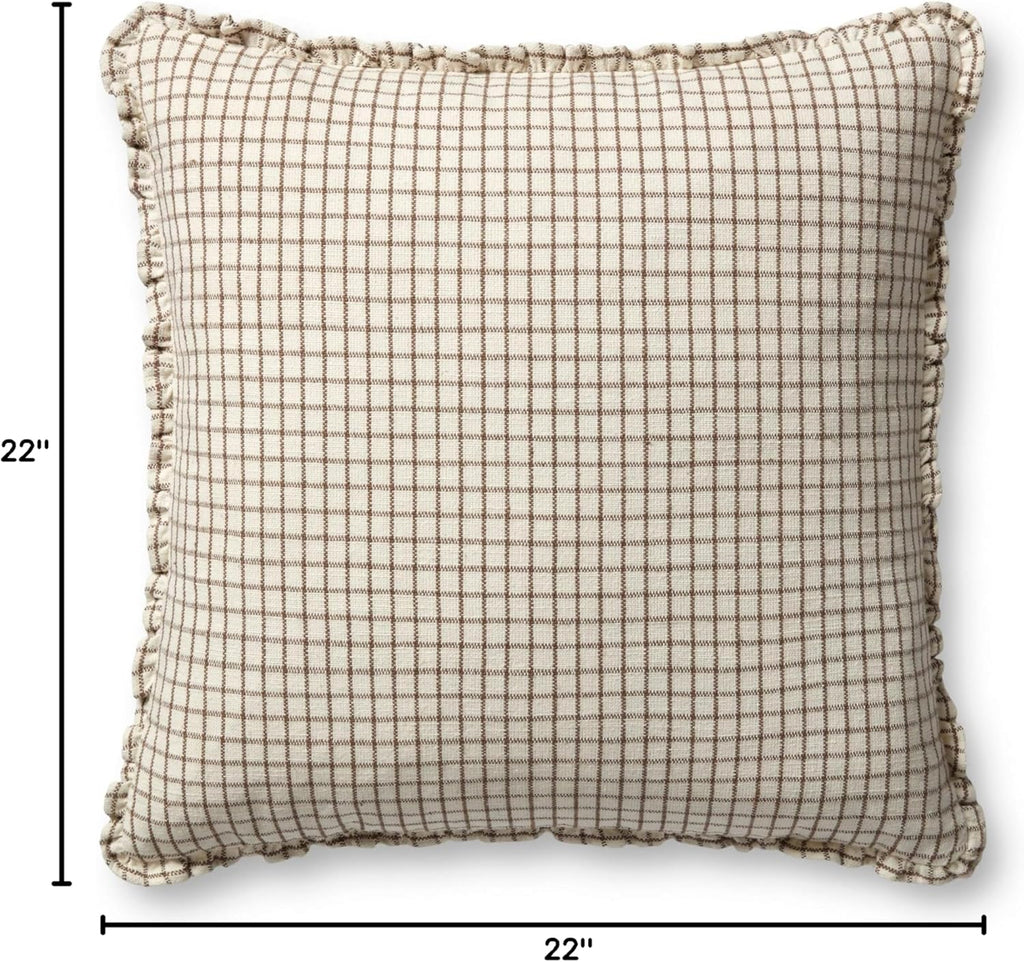 Loloi Chris Loves Julia Dinah Collection PCJ0012 Ivory/Earth 22'' x 22'' Cover Only Pillow