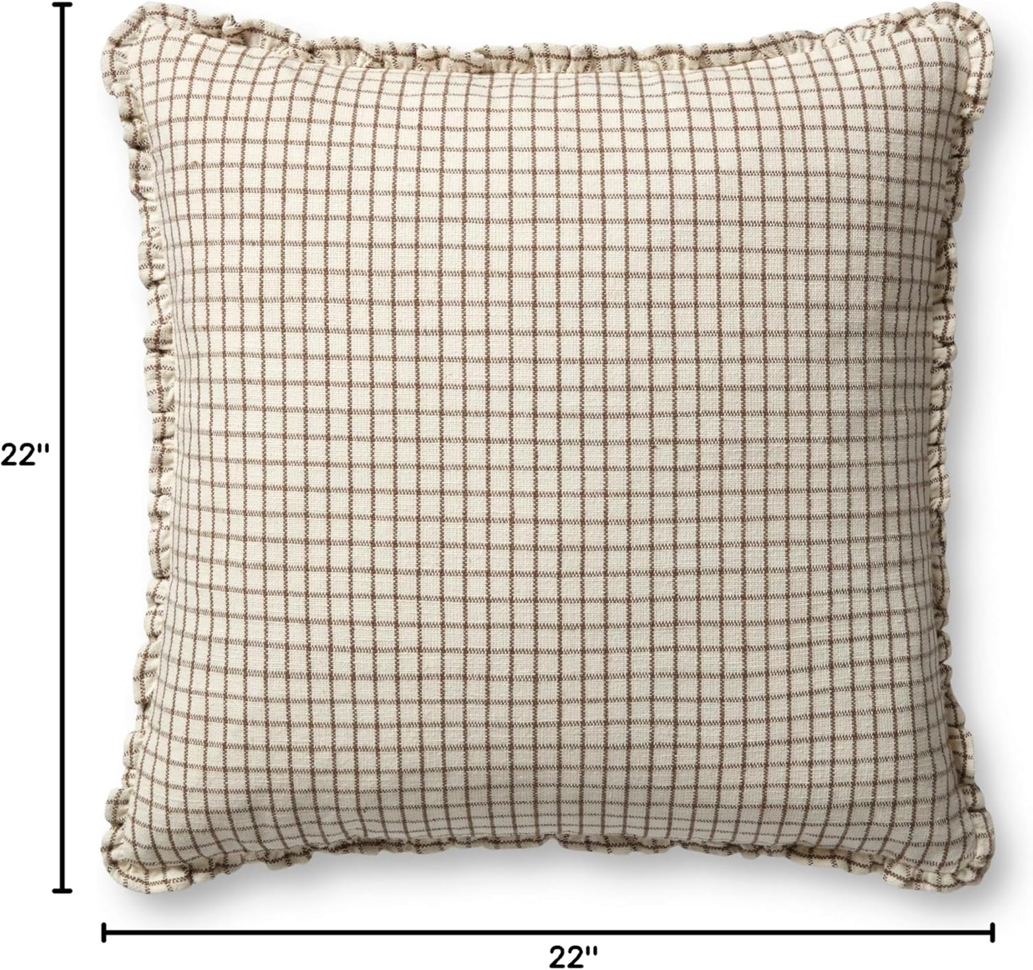 Loloi Chris Loves Julia Dinah Collection PCJ0012 Ivory/Earth 22'' x 22'' Cover Only Pillow