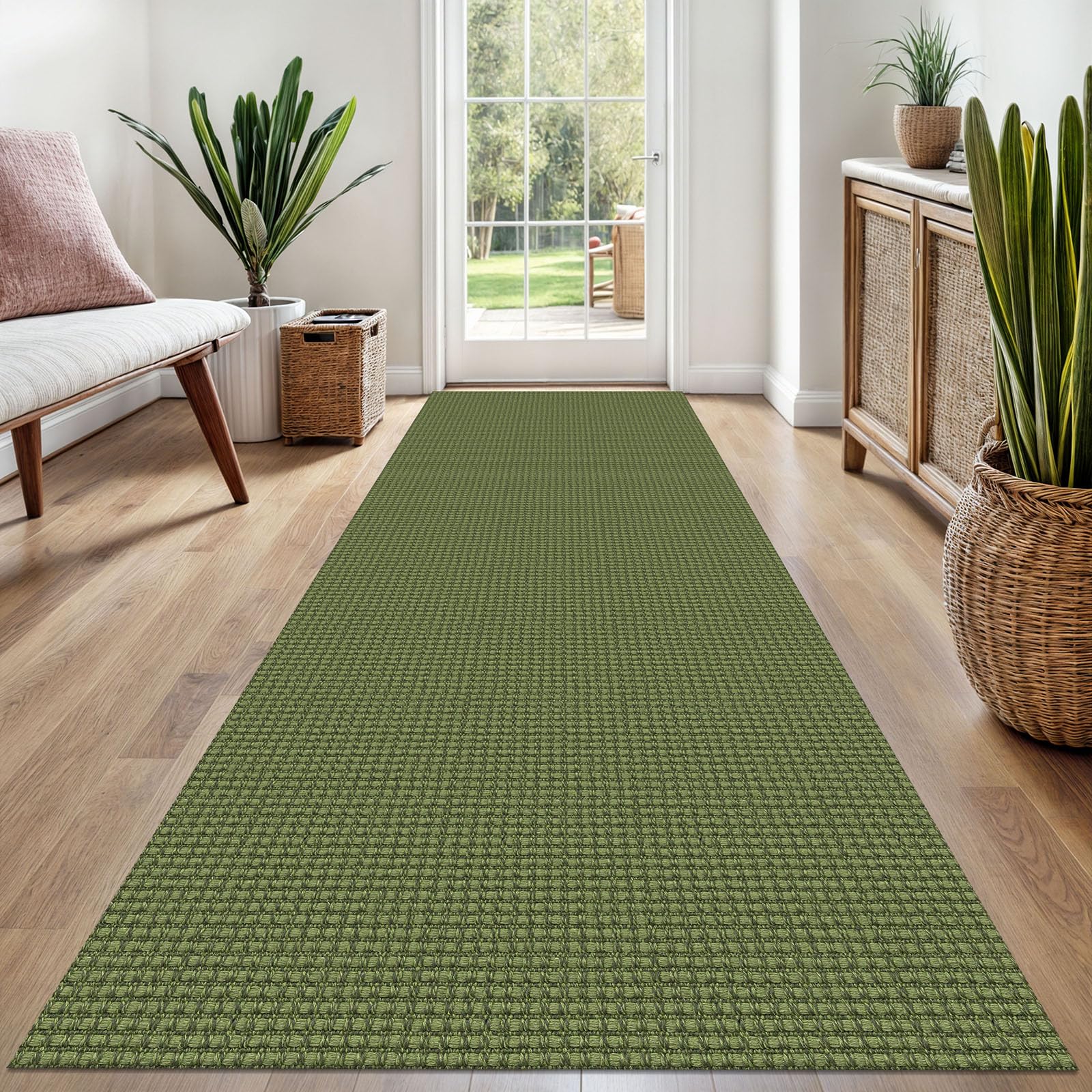 EARTHALL Woven Area Rug 4x6 Ft Washable Rugs for Entryway Non Slip Braided Throw Rugs Bedroom Carpet Cotton Entry Rug Cotton Floor Carpets for Bedroom Dining Room Living Room, Orange/Tan/Brown