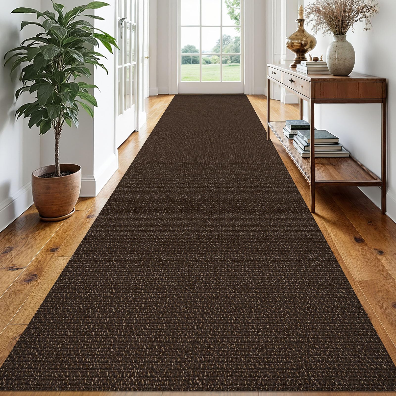 EARTHALL Washable Area Rug 4x6 Ft Non Slip Rugs for Entryway Braided Rubber Backed Bedroom Carpet Cotton Entry Rug Woven Floor Carpets for Bedroom Dining Room Living Room, Send/Beige