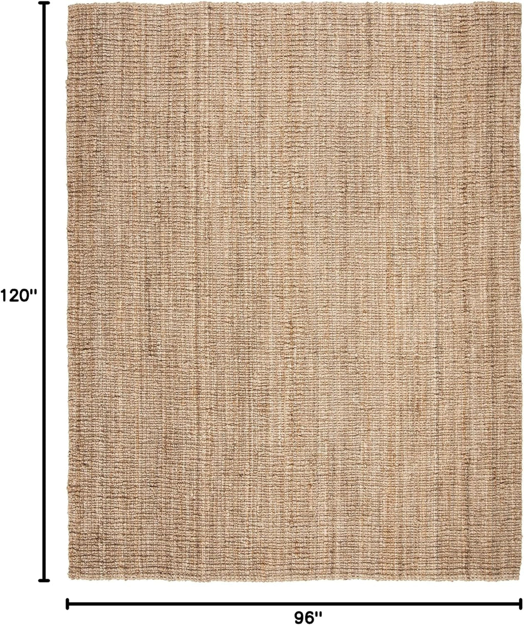 SAFAVIEH Area Rug 8x10 - Natural Fiber Collection - Large - Natural Brown, Handmade Jute, Farmhouse Style, Chunky Textured Thick Pile (NF447A)