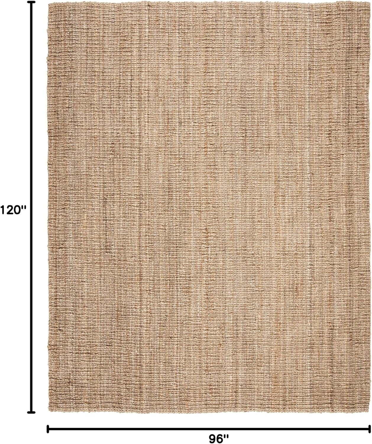 SAFAVIEH Area Rug 8x10 - Natural Fiber Collection - Large - Natural Brown, Handmade Jute, Farmhouse Style, Chunky Textured Thick Pile (NF447A)