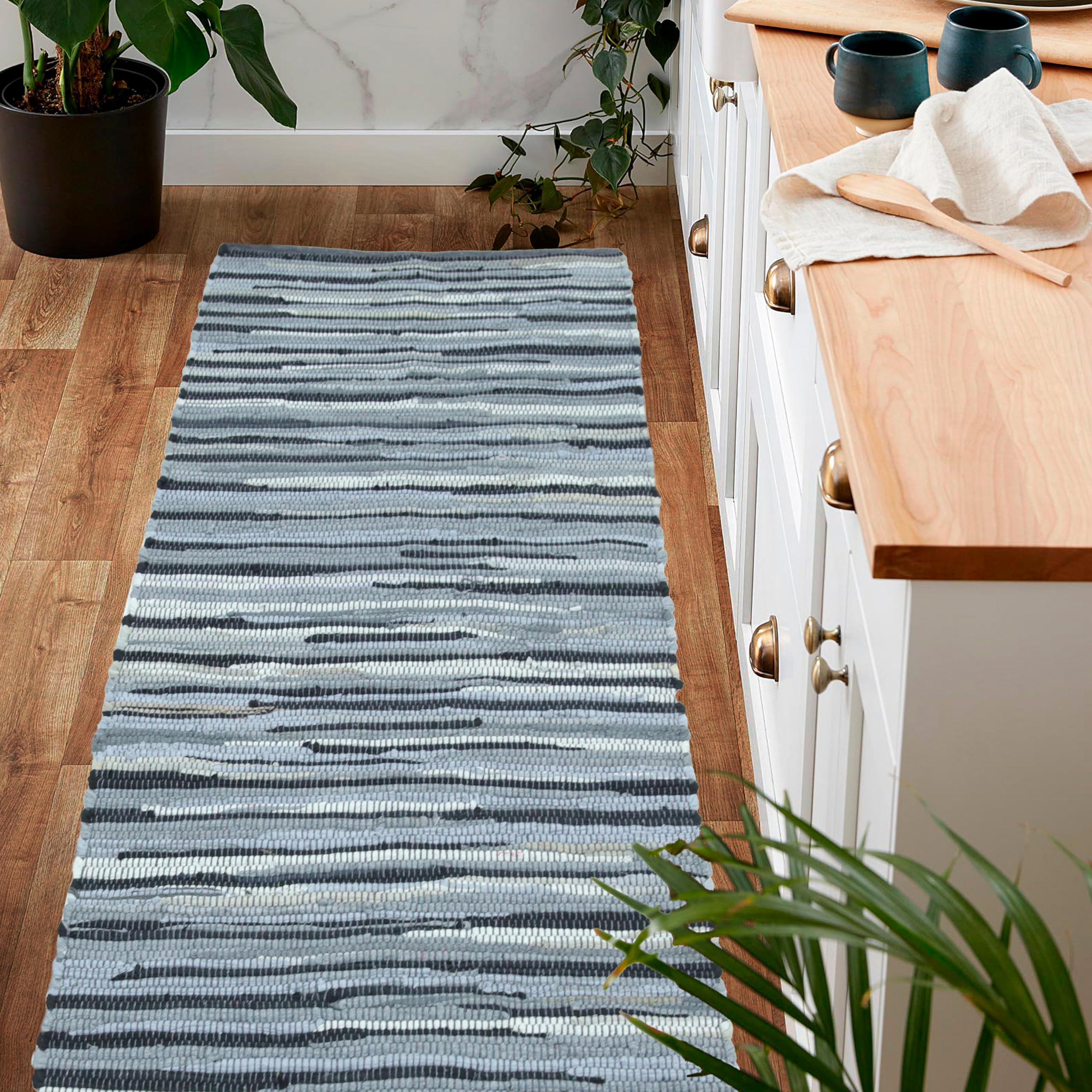 8x10 Multi Handwoven Reversible Cotton Chindi Rag Rug Boho Farmhouse Floor Carpet