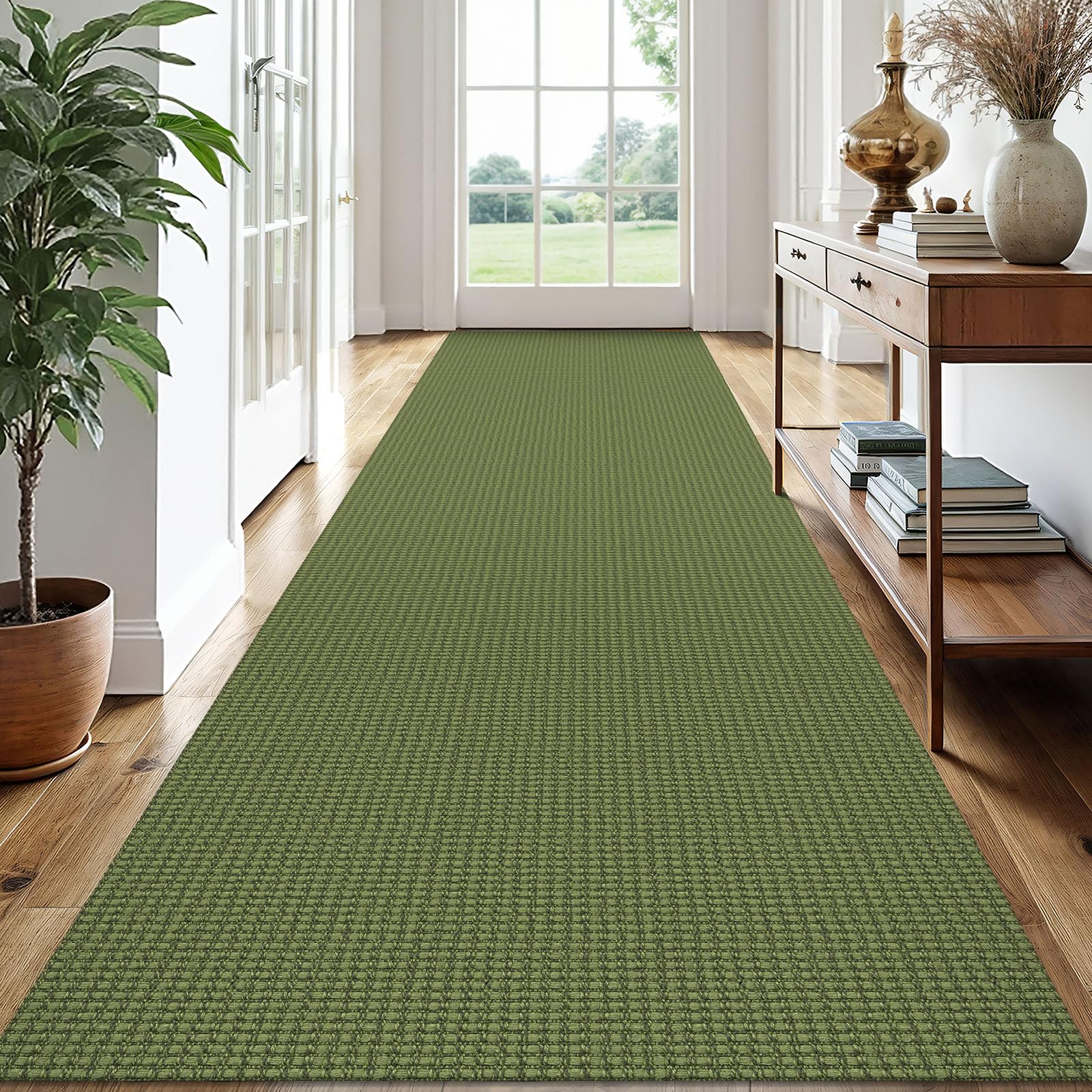 EARTHALL Woven Area Rug 4x6 Ft Washable Rugs for Entryway Non Slip Braided Throw Rugs Bedroom Carpet Cotton Entry Rug Cotton Floor Carpets for Bedroom Dining Room Living Room, Orange/Tan/Brown