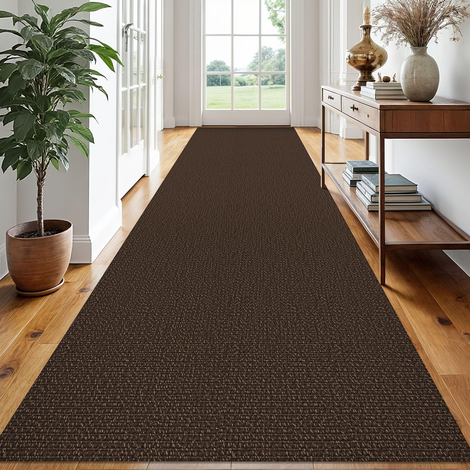 EARTHALL Washable Area Rug 4x6 Ft Non Slip Rugs for Entryway Braided Rubber Backed Bedroom Carpet Cotton Entry Rug Woven Floor Carpets for Bedroom Dining Room Living Room, Send/Beige