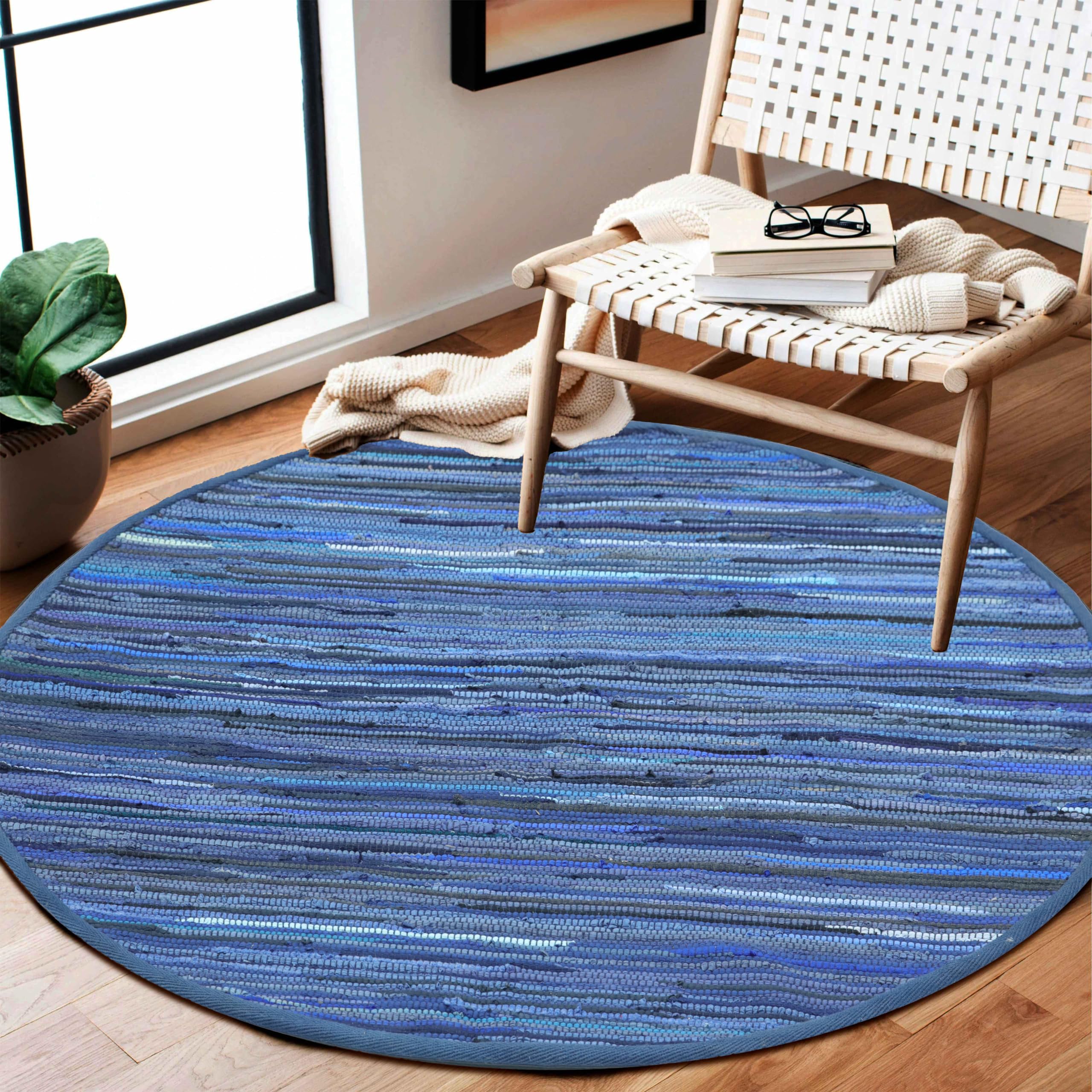 8x10 Multi Handwoven Reversible Cotton Chindi Rag Rug Boho Farmhouse Floor Carpet