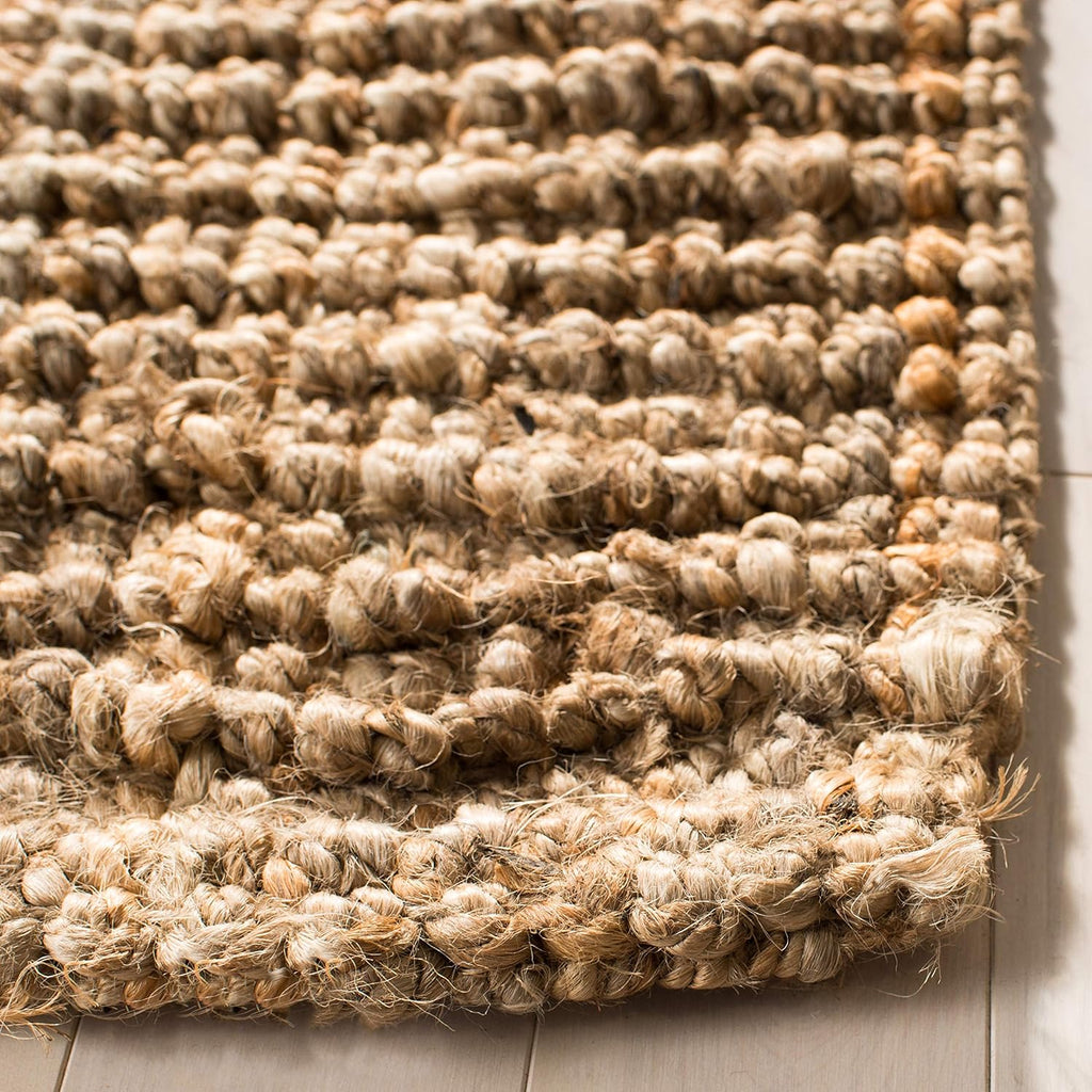 SAFAVIEH Area Rug 8x10 - Natural Fiber Collection - Large - Natural Brown, Handmade Jute, Farmhouse Style, Chunky Textured Thick Pile (NF447A)