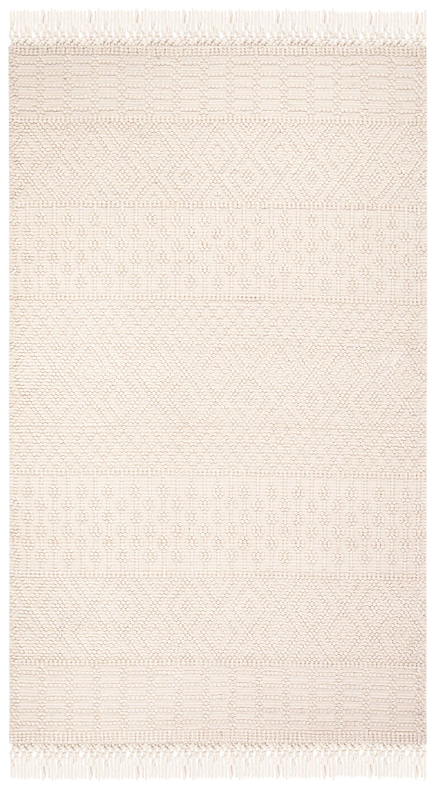 SAFAVIEH Natura Collection Area Rug - 5' x 8', Ivory, Handmade Moroccan Boho Wool Fringe, Ideal for High Traffic Areas in Living Room, Bedroom (NAT852B)