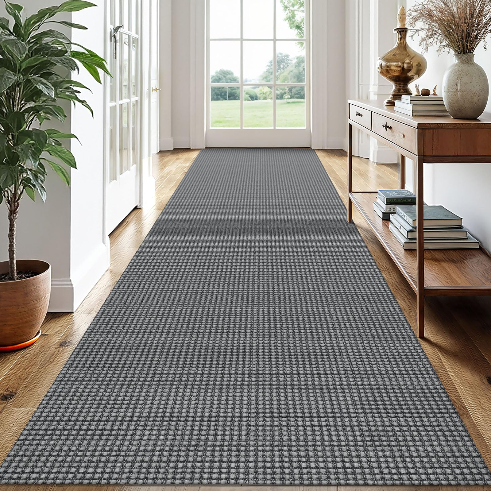 EARTHALL Woven Area Rug 4x6 Ft Washable Rugs for Entryway Non Slip Braided Throw Rugs Bedroom Carpet Cotton Entry Rug Cotton Floor Carpets for Bedroom Dining Room Living Room, Orange/Tan/Brown