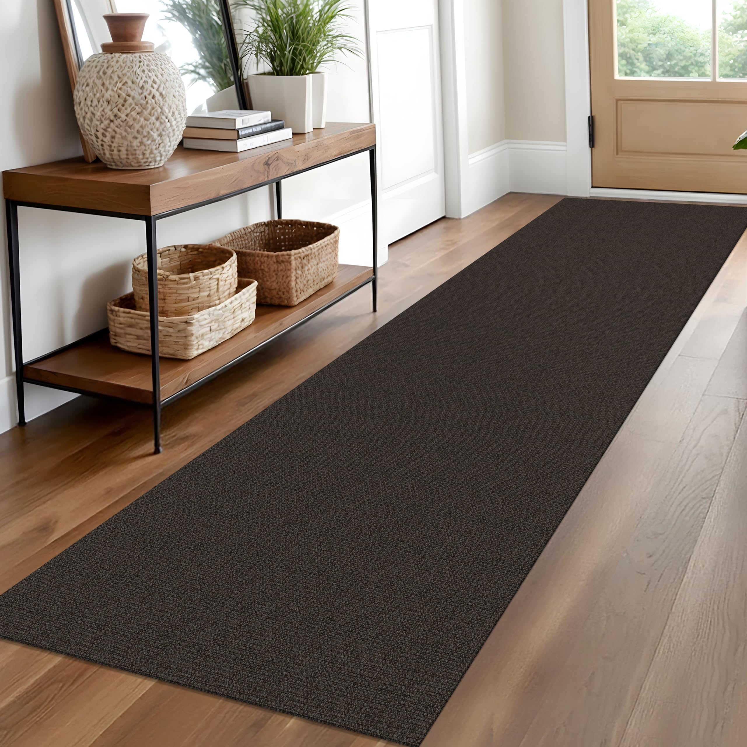 EARTHALL Washable Area Rug 4x6 Ft Non Slip Rugs for Entryway Braided Rubber Backed Bedroom Carpet Cotton Entry Rug Woven Floor Carpets for Bedroom Dining Room Living Room, Send/Beige