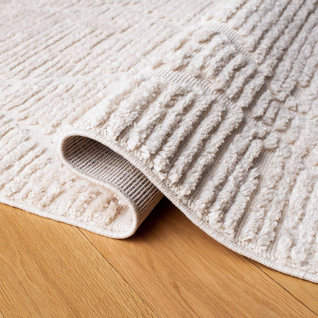 SAFAVIEH Area Rug 8x10 - Marrakesh Collection - Large - Beige, Moroccan Trellis Design with Tassel Detail, Non-Shedding & Easy to Clean, Ideal for Living Room, Bedroom, Dining Space (MRK517C)