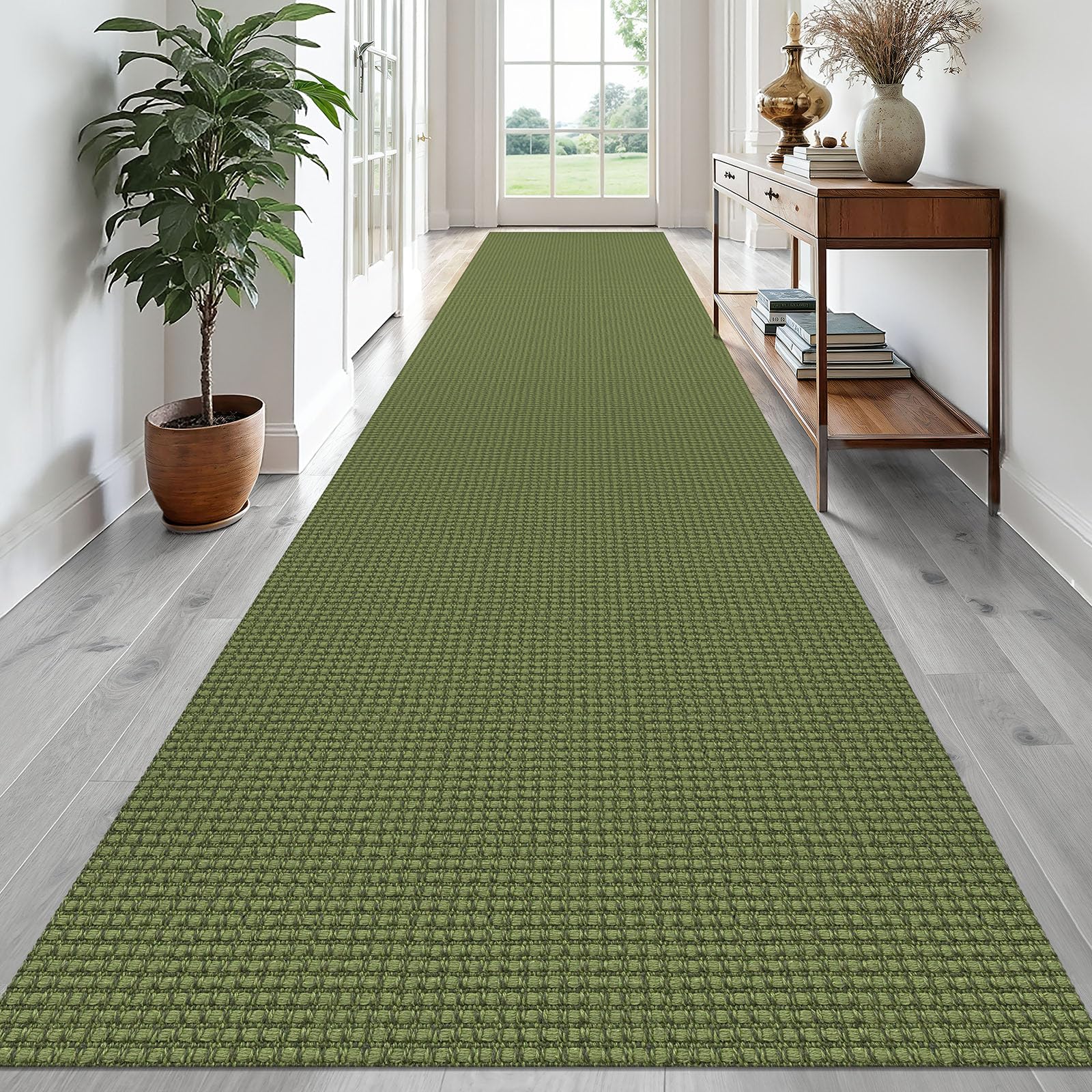 EARTHALL Woven Area Rug 4x6 Ft Washable Rugs for Entryway Non Slip Braided Throw Rugs Bedroom Carpet Cotton Entry Rug Cotton Floor Carpets for Bedroom Dining Room Living Room, Orange/Tan/Brown