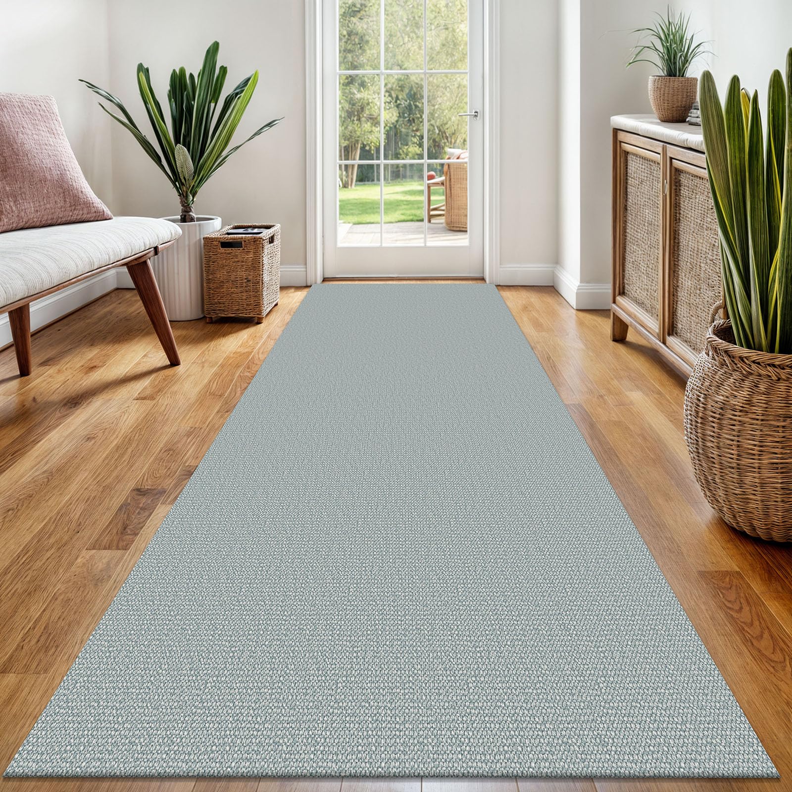 EARTHALL Washable Area Rug 4x6 Ft Non Slip Rugs for Entryway Braided Rubber Backed Bedroom Carpet Cotton Entry Rug Woven Floor Carpets for Bedroom Dining Room Living Room, Send/Beige