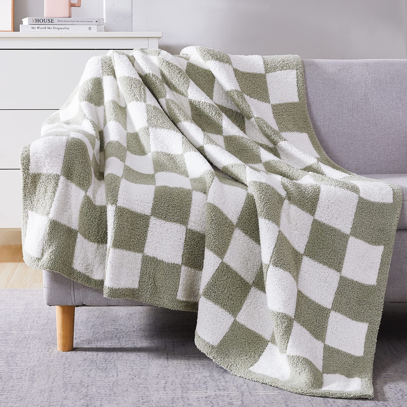 WRENSONGE Throw Blanket Cationic Dyeing Taupe Soft Cozy Fluffy Warm Hand Made Throw Blankets for Couch, Sofa, Chair, Bed, Camping, Picnic, Travel Lightweight Bed Blanket - 50"*60"