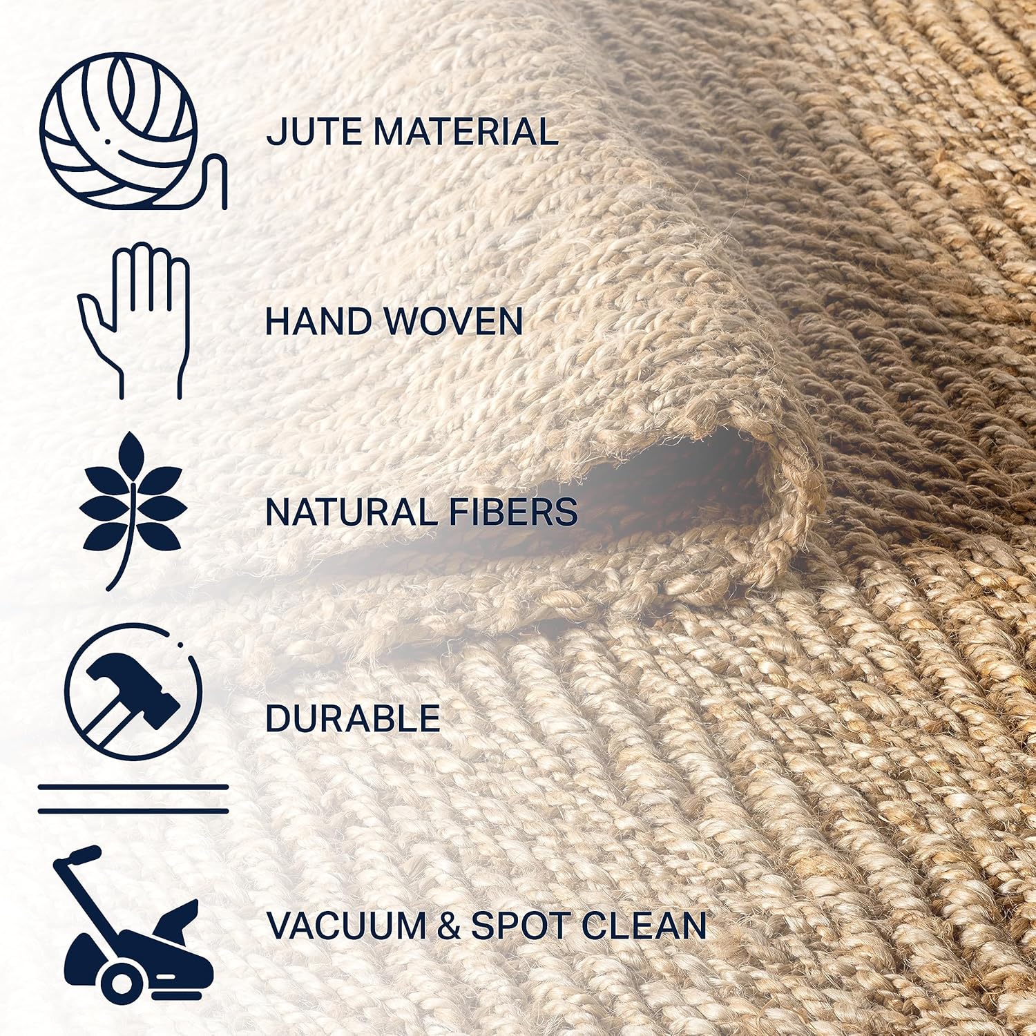 JONATHAN Y Espina Hand Woven Herringbone Chunky Jute Natural Indoor Area Rug, 8x10, Bohemian, Cottage, Easy-Cleaning for Living Room, Bedroom, Kitchen, Pet Friendly, Non-Shedding (NFR101A-8)
