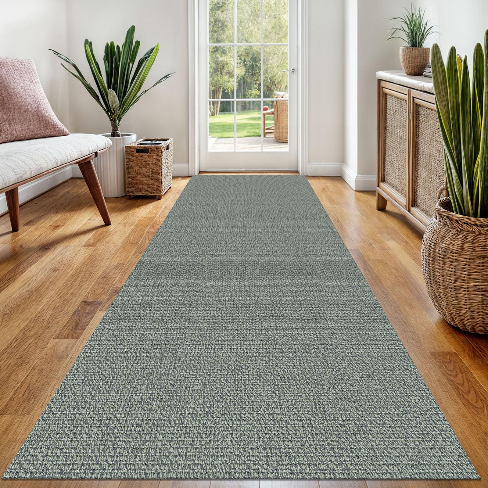 EARTHALL Washable Area Rug 4x6 Ft Non Slip Rugs for Entryway Braided Rubber Backed Bedroom Carpet Cotton Entry Rug Woven Floor Carpets for Bedroom Dining Room Living Room, Send/Beige