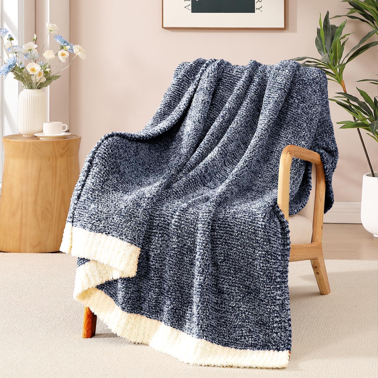 WRENSONGE Throw Blanket Cationic Dyeing Taupe Soft Cozy Fluffy Warm Hand Made Throw Blankets for Couch, Sofa, Chair, Bed, Camping, Picnic, Travel Lightweight Bed Blanket - 50"*60"