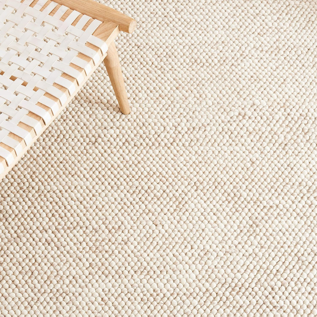 SAFAVIEH Area Rug 5x8 - Natura Collection - Beige & Ivory, Handmade Wool Blend, Textured Design, Ideal for Living Room, Bedroom, Dining Space (NAT425B)
